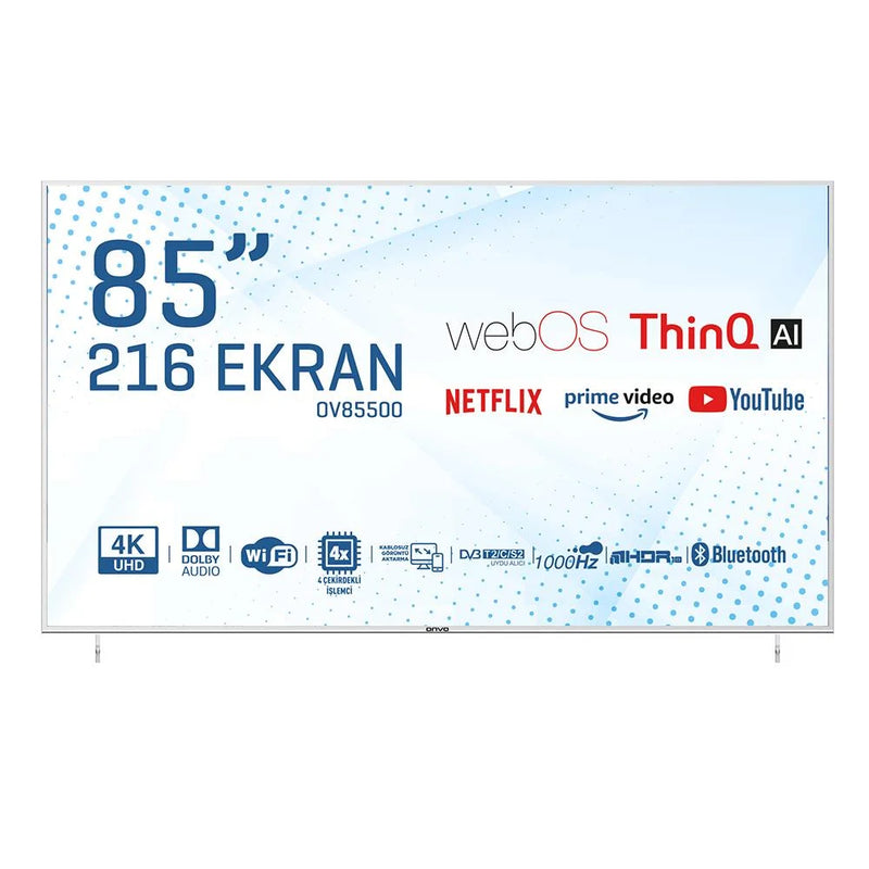 Onvo 85" OV85500 216 Ekran Smart Webos Ultra HD Led Tv