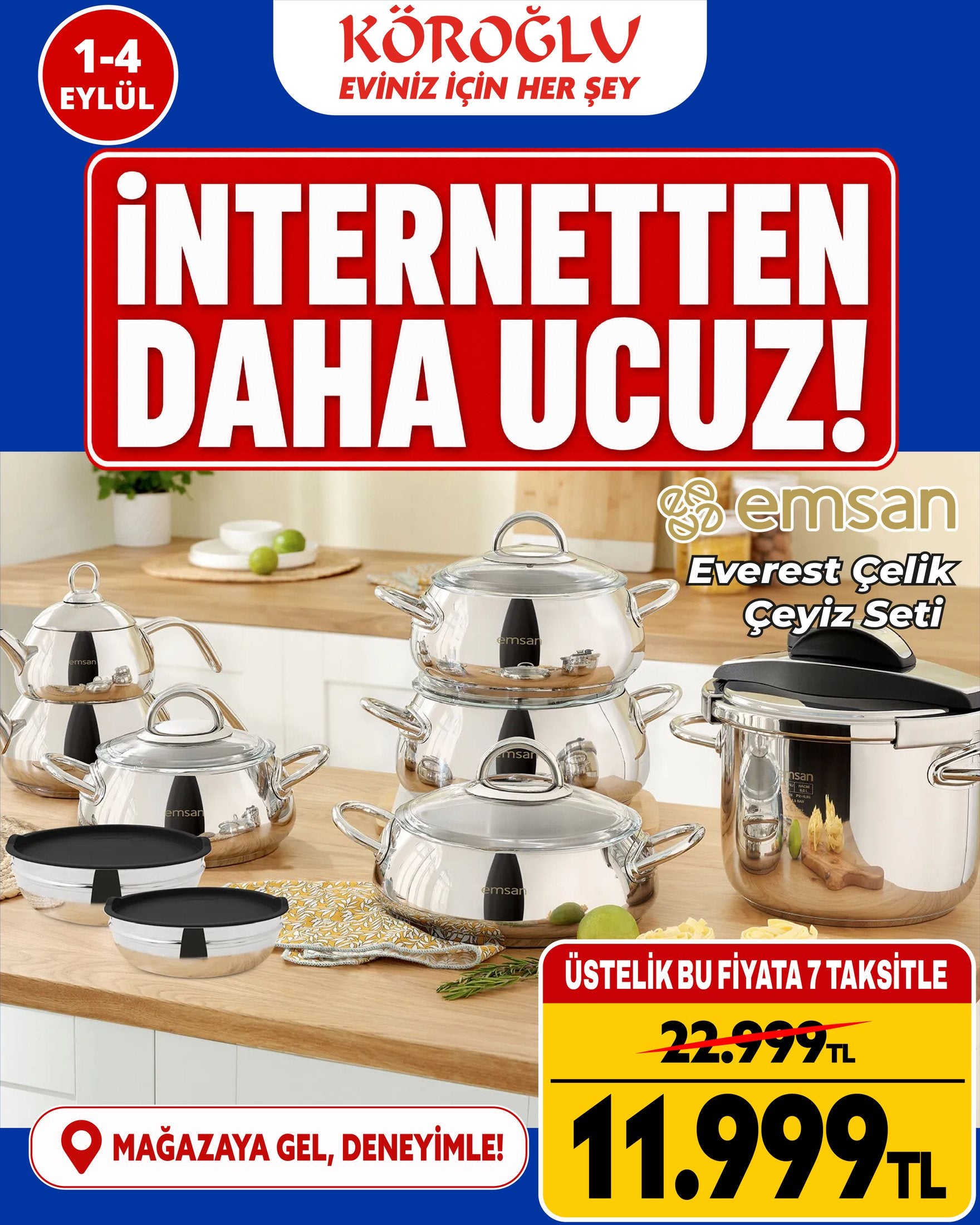 Emsan Everest Çelik Çeyiz Seti