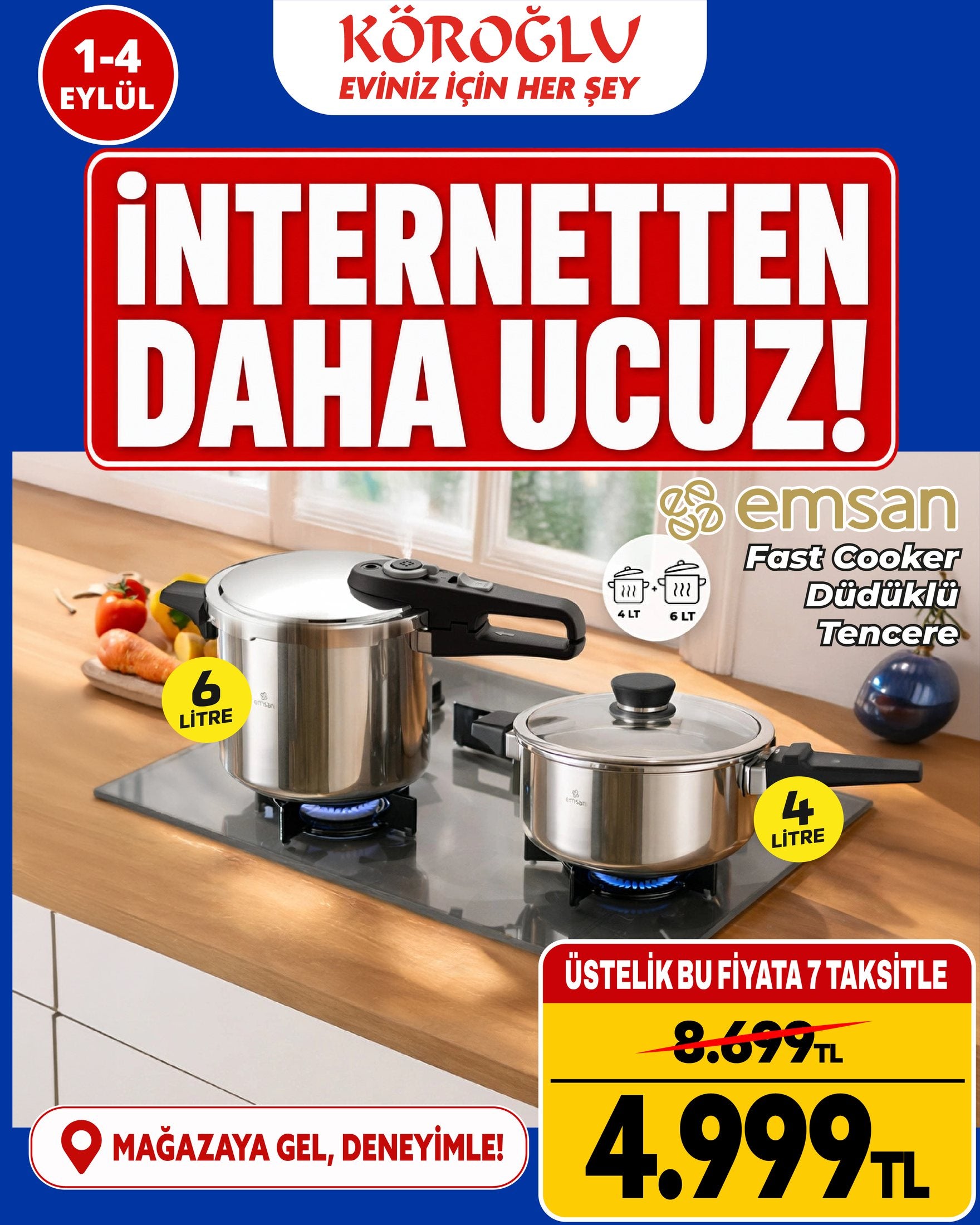 Emsan Fast Cooker Düdüklü Tencere Seti