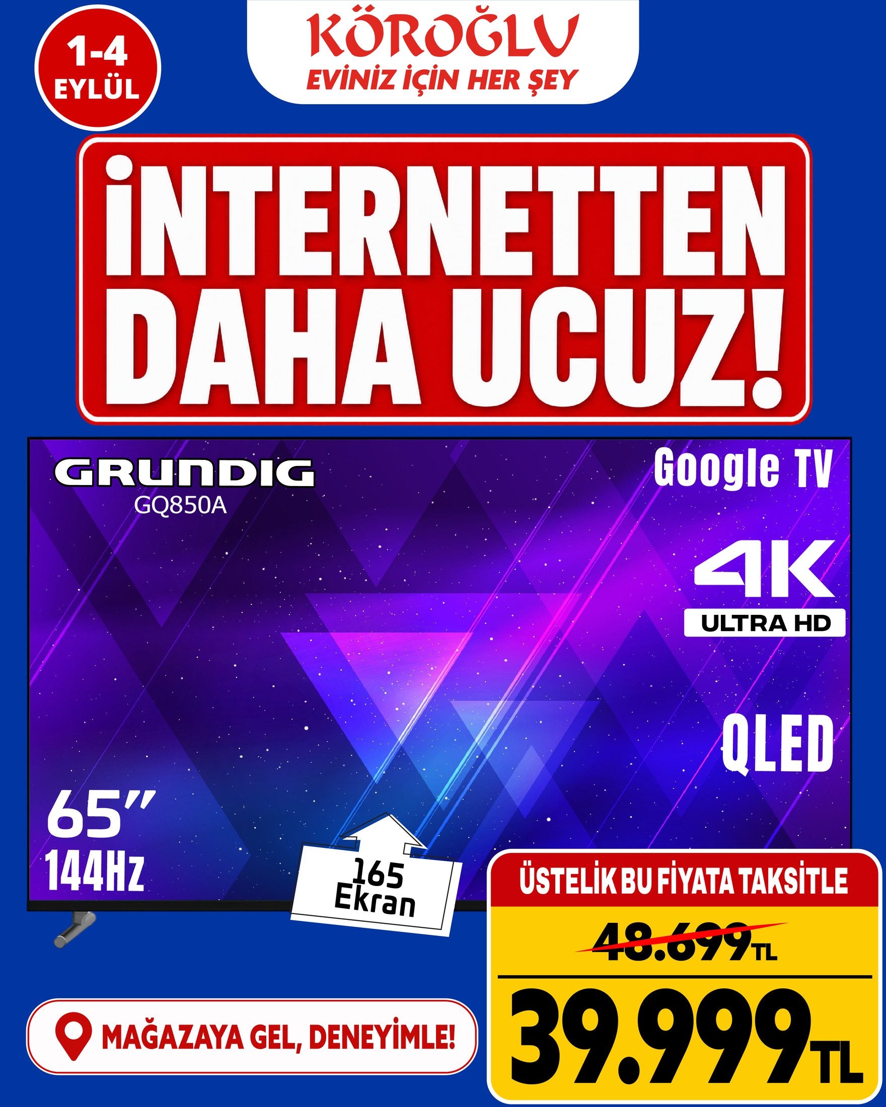 Grundig 65 İnç QLED Google TV