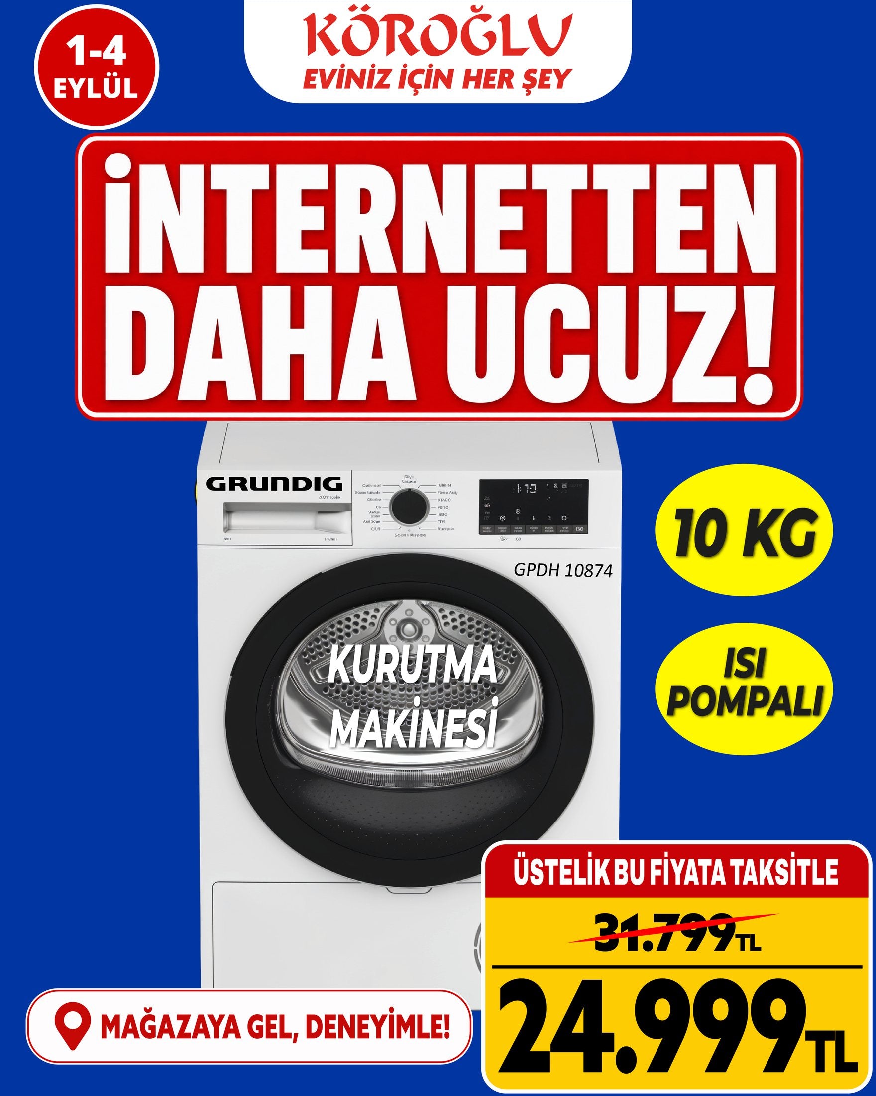 Grundig Kurutma Makinesi 10 Kg Ürün ana görseli