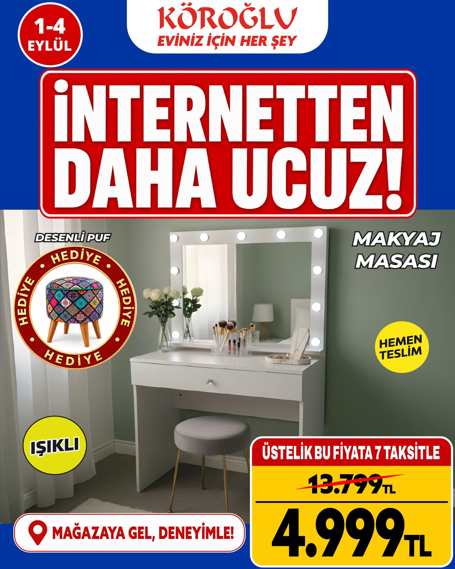 Işıklı Makyaj Masası Ürün ana görseli