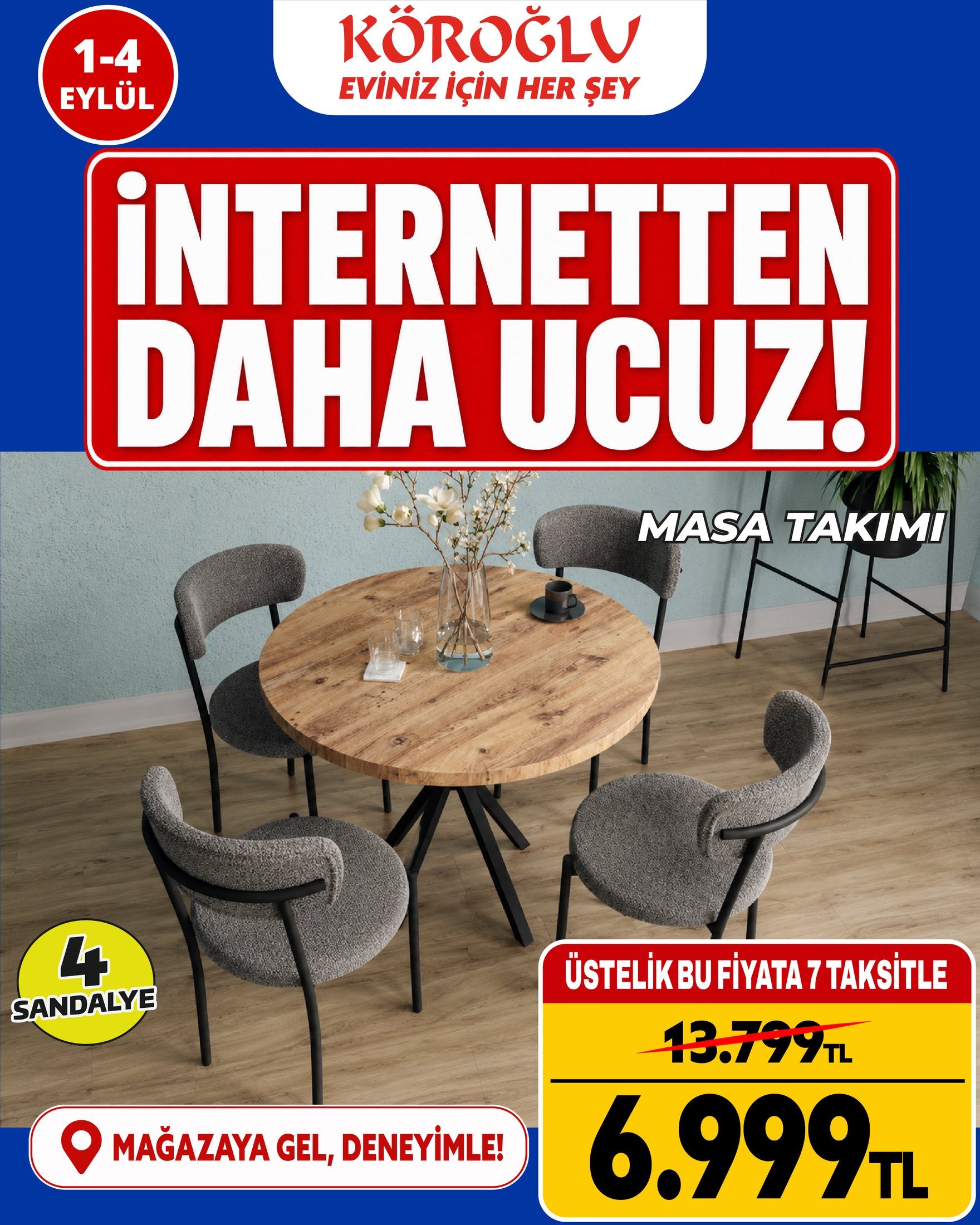 Masa Takımı 4 Sandalyeli