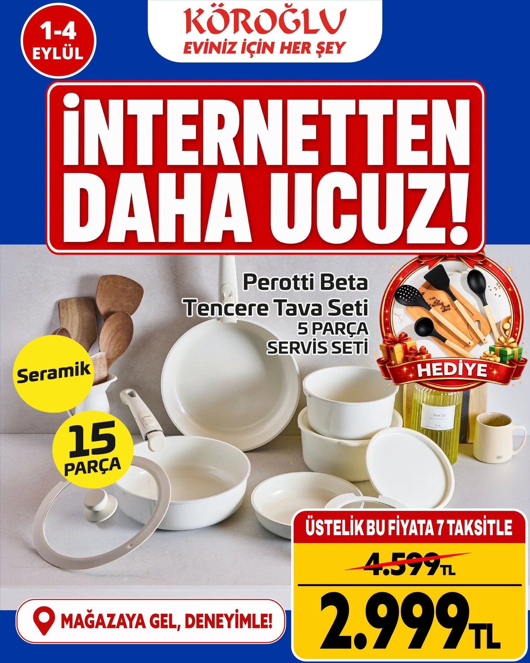 Perotti Beta Tencere Tava Seti 15 Parça Ürün ana görseli