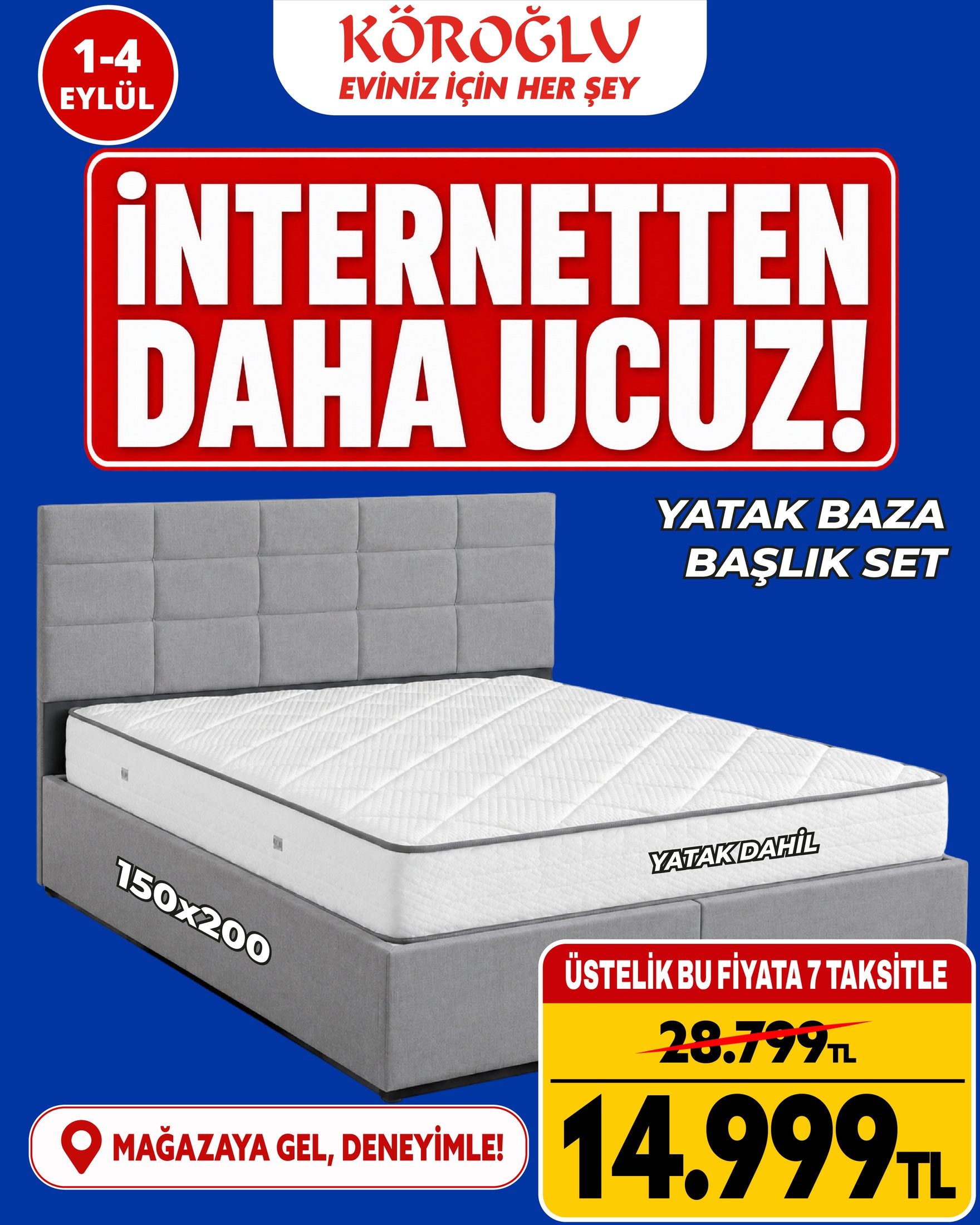 Yatak Baza Başlık Seti 150x200 Ürün ana görseli