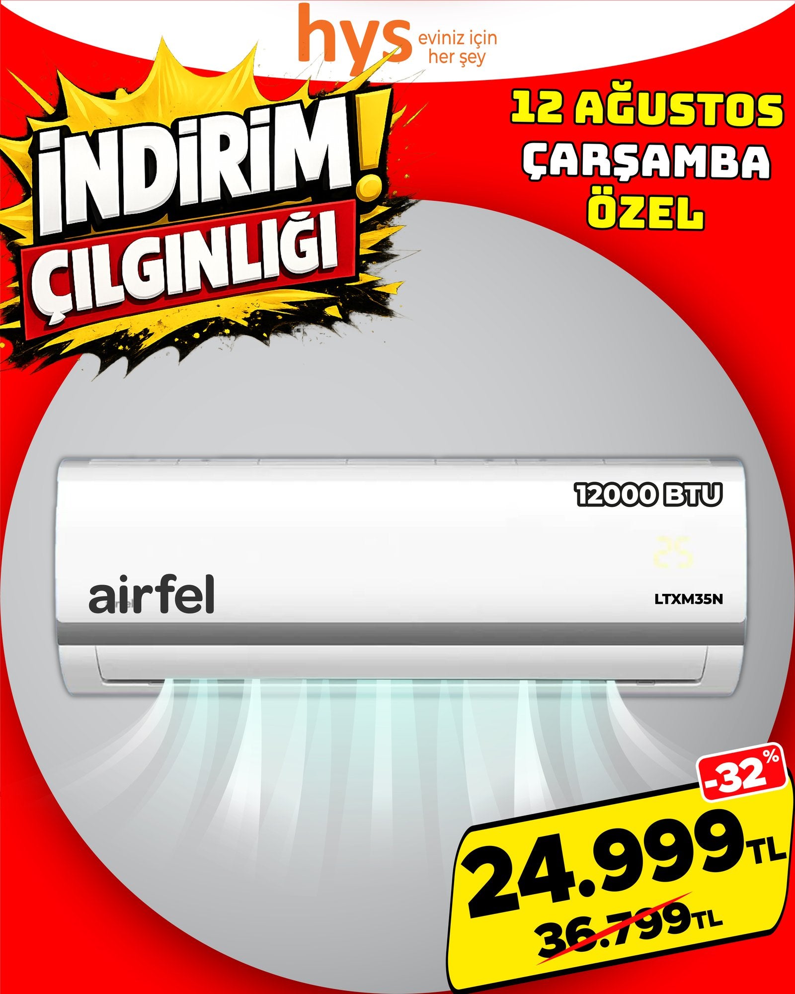 Airfel 12000 BTU Klima