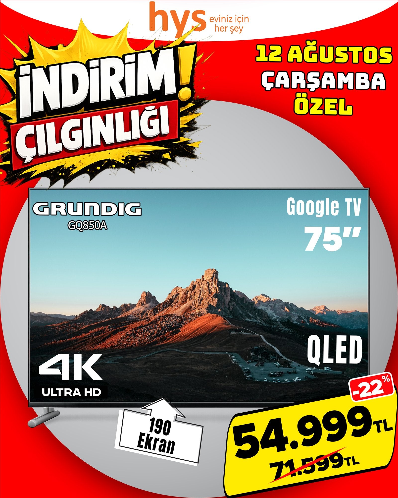 Grundig 75 İnç QLED Google TV