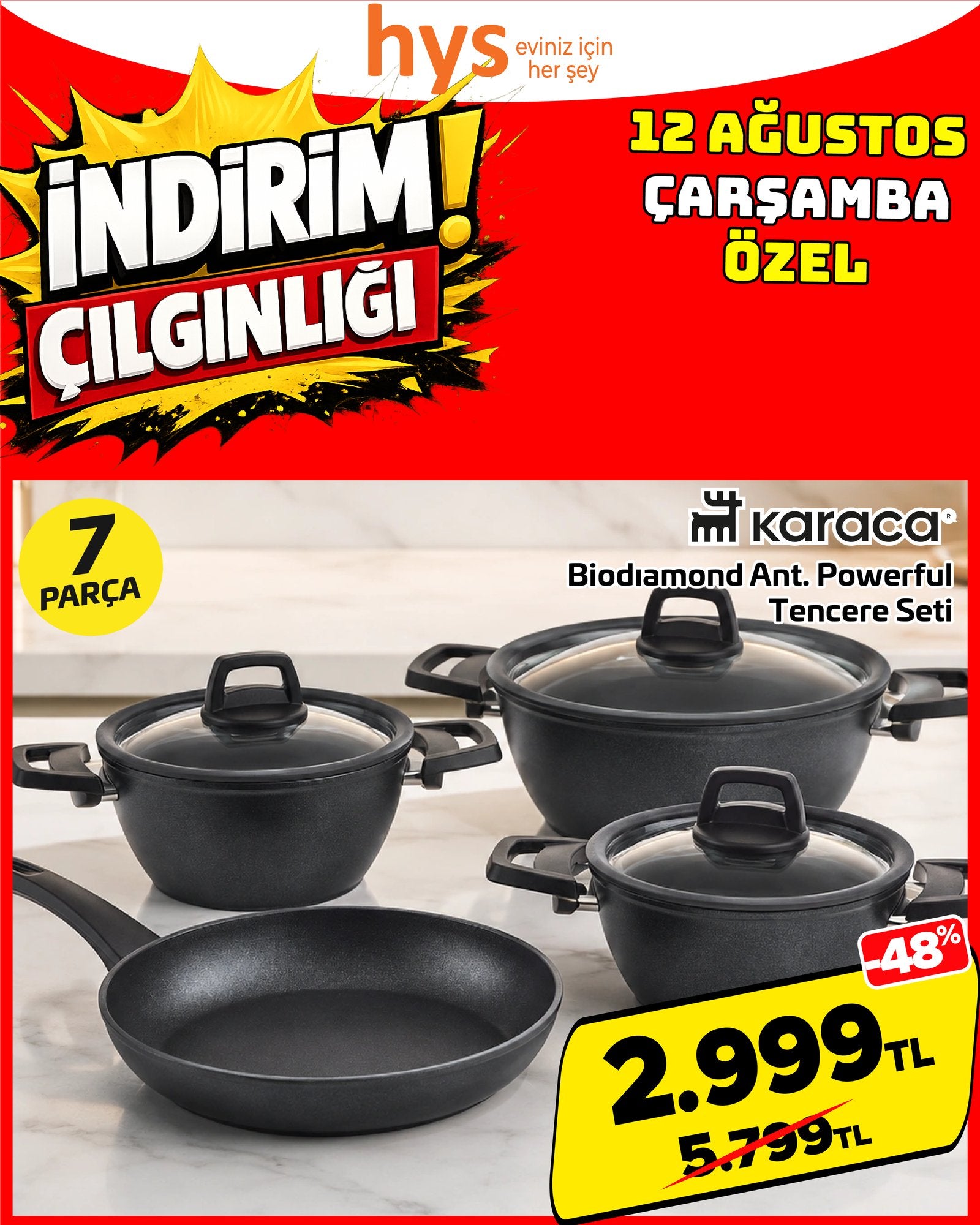 Karaca BioDiamond Ant Powerful 7 Parça Tencere Seti Ürün ana görseli