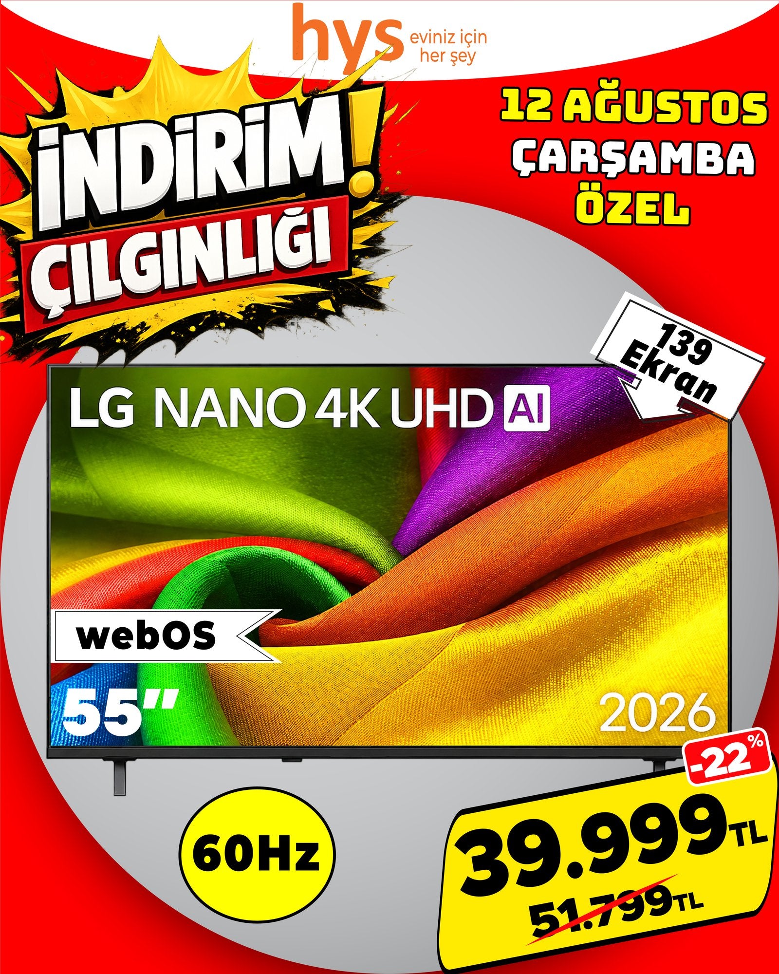 LG Nano 55 İnç 4K webOS TV