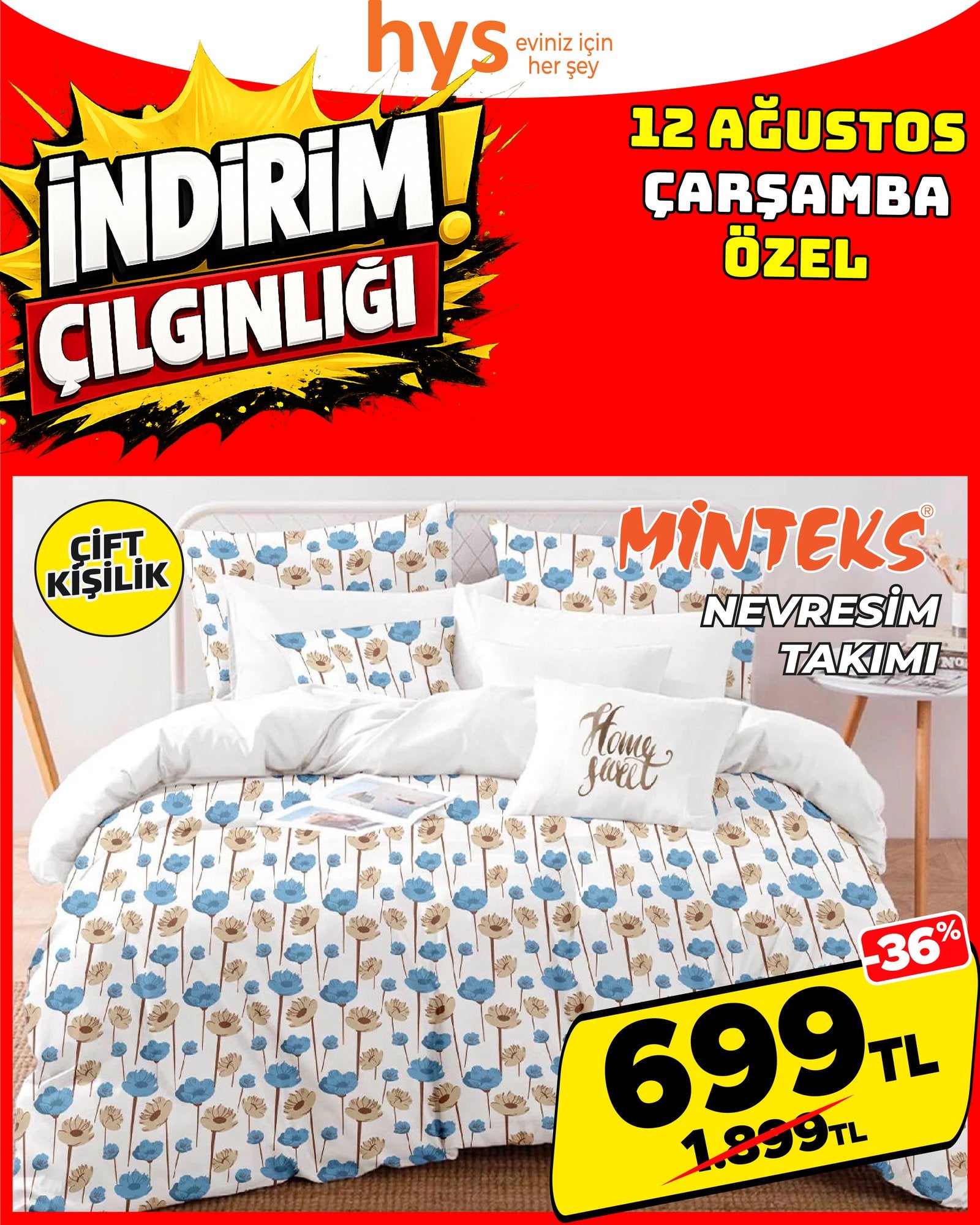 Minteks Çift Kişilik Nevresim Takımı Ürün ana görseli