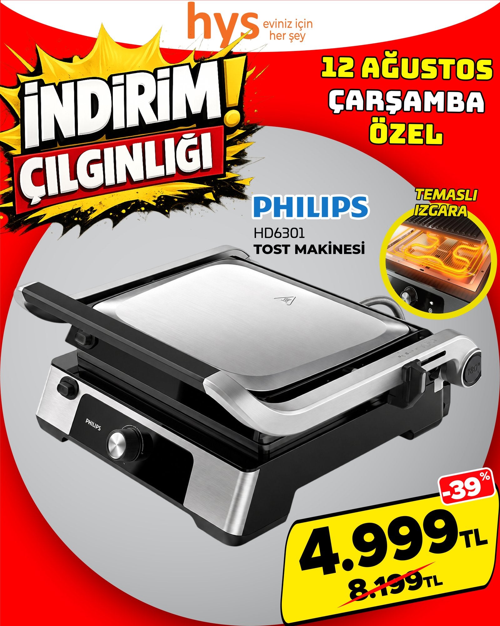 Philips HD6301 Tost Makinesi