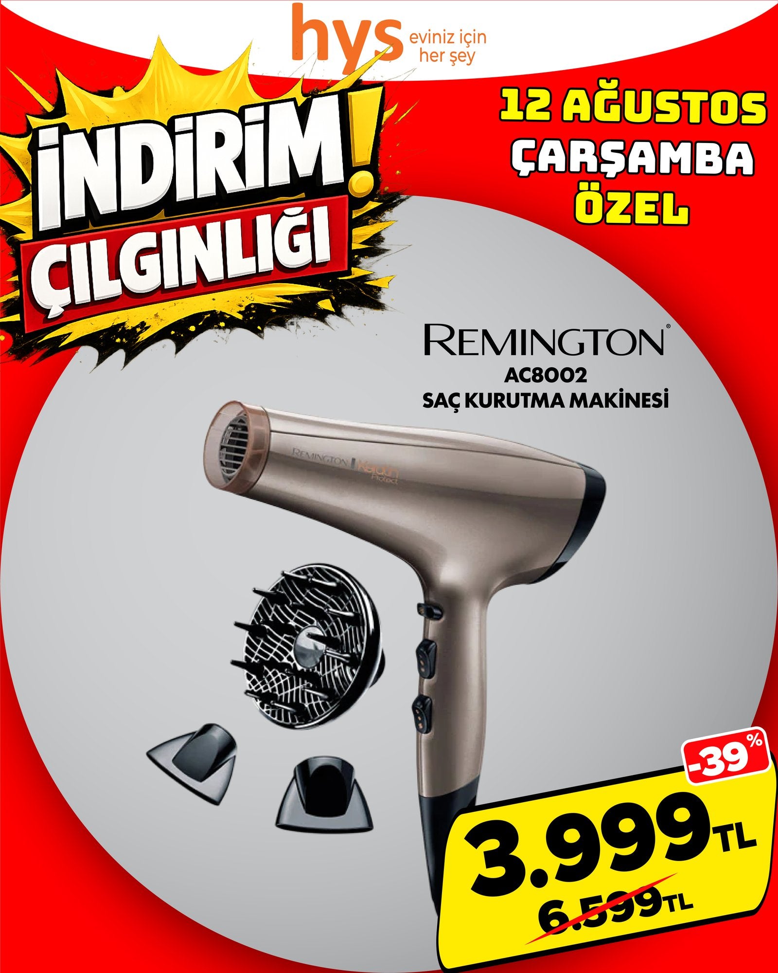 Remington AC8002 Saç Kurutma Makinesi Ürün ana görseli