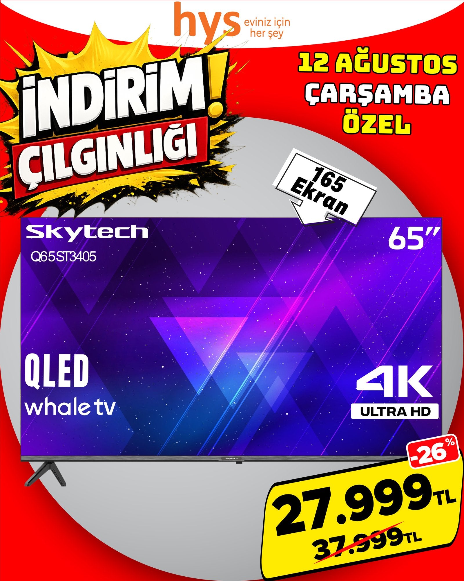 Skytech 65 İnç QLED Whale TV