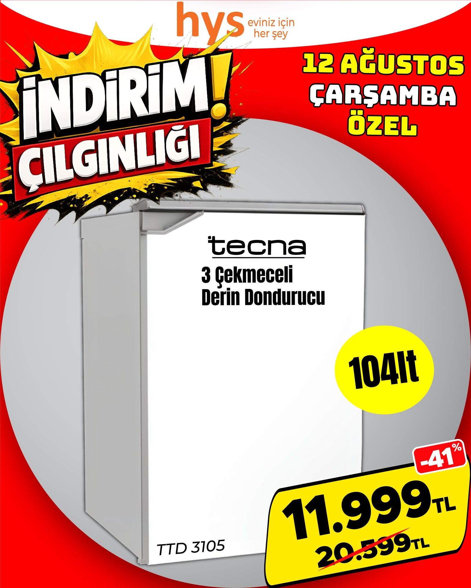 Tecna TTD 3105 104 Lt Derin Dondurucu Ürün ana görseli