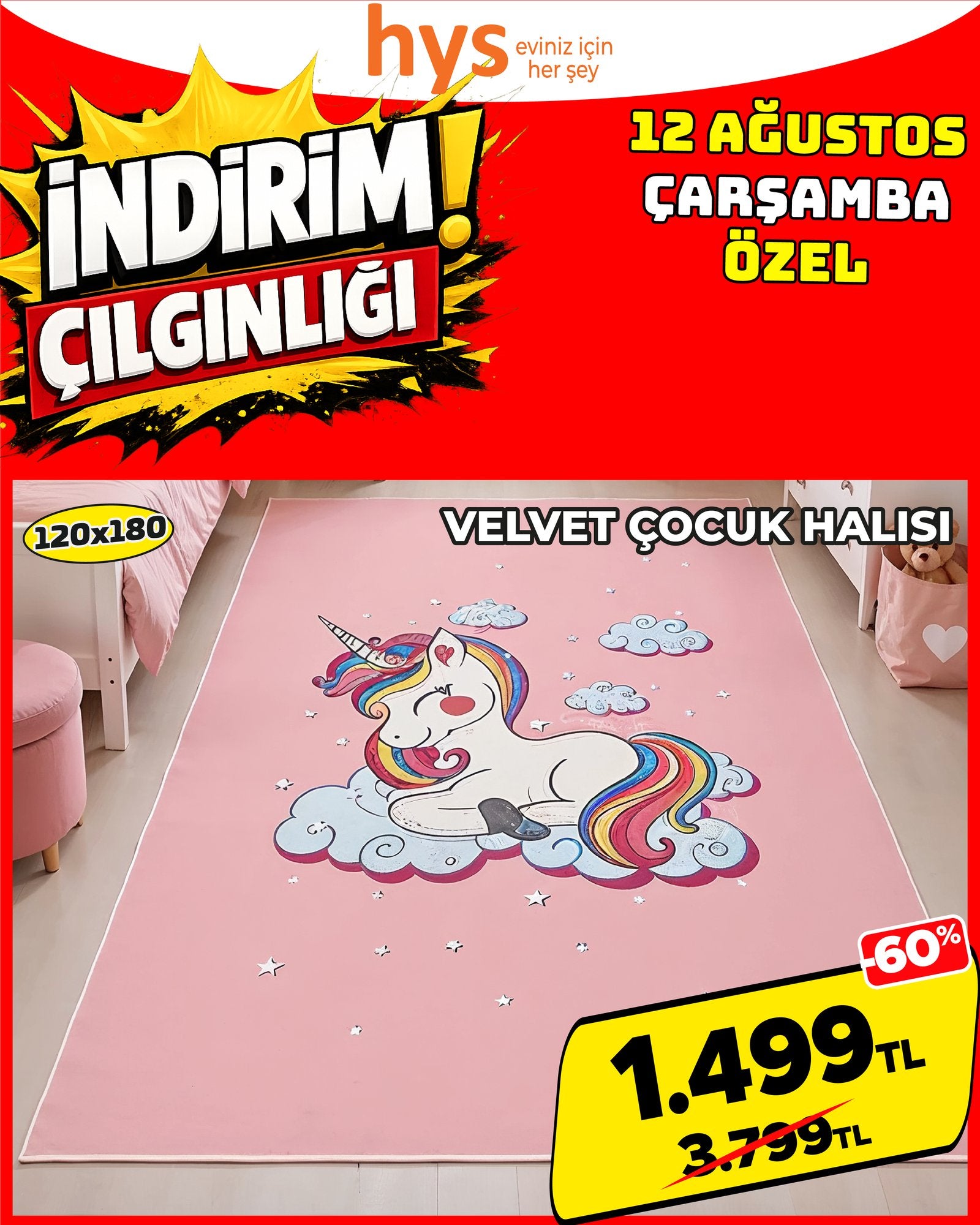 Velvet Çocuk Halısı 120x180 cm Ürün ana görseli