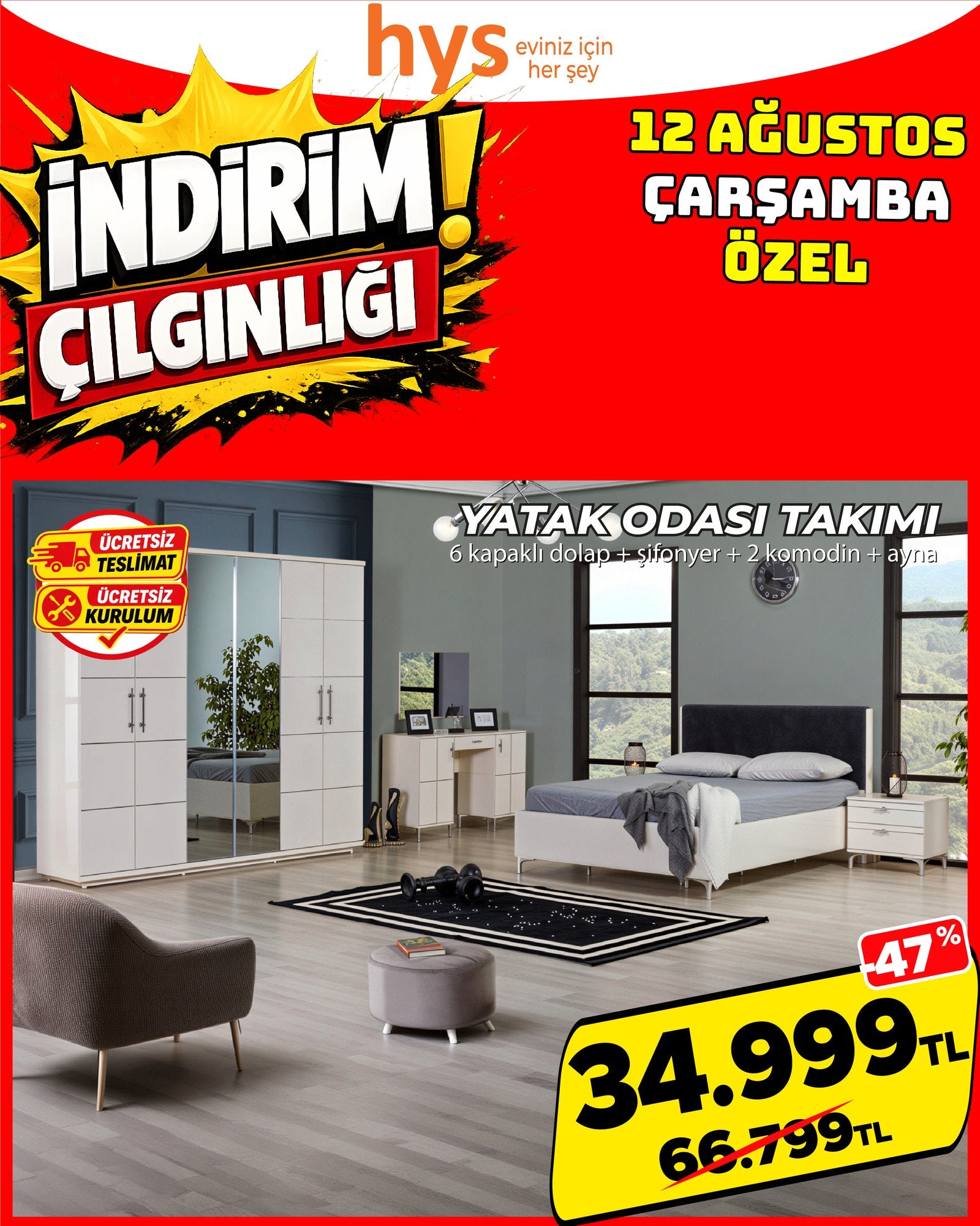 Antrasit Yatak Odası Takımı Ürün ana görseli