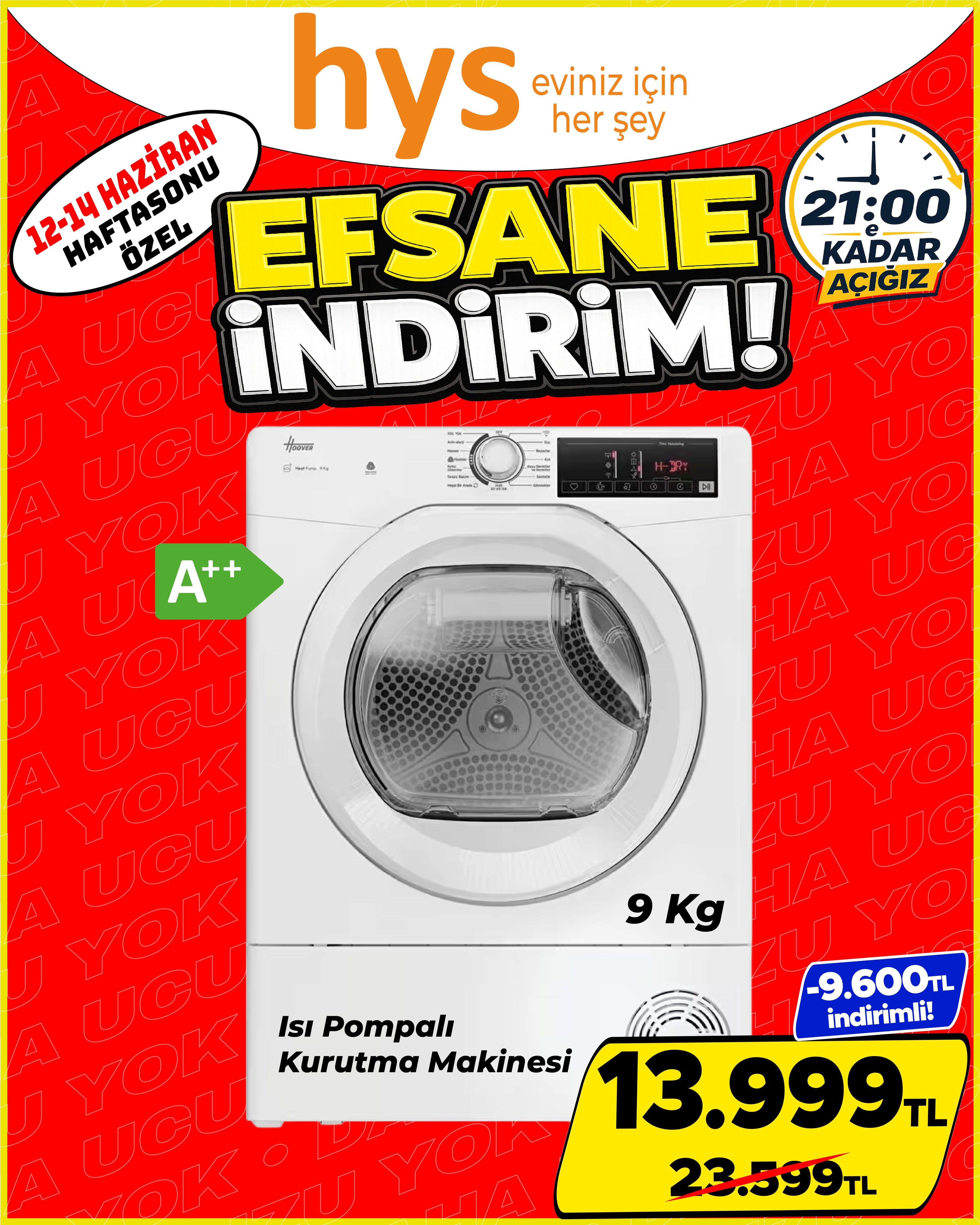 Hoover 9 Kg Isı Pompalı Kurutma Makinesi