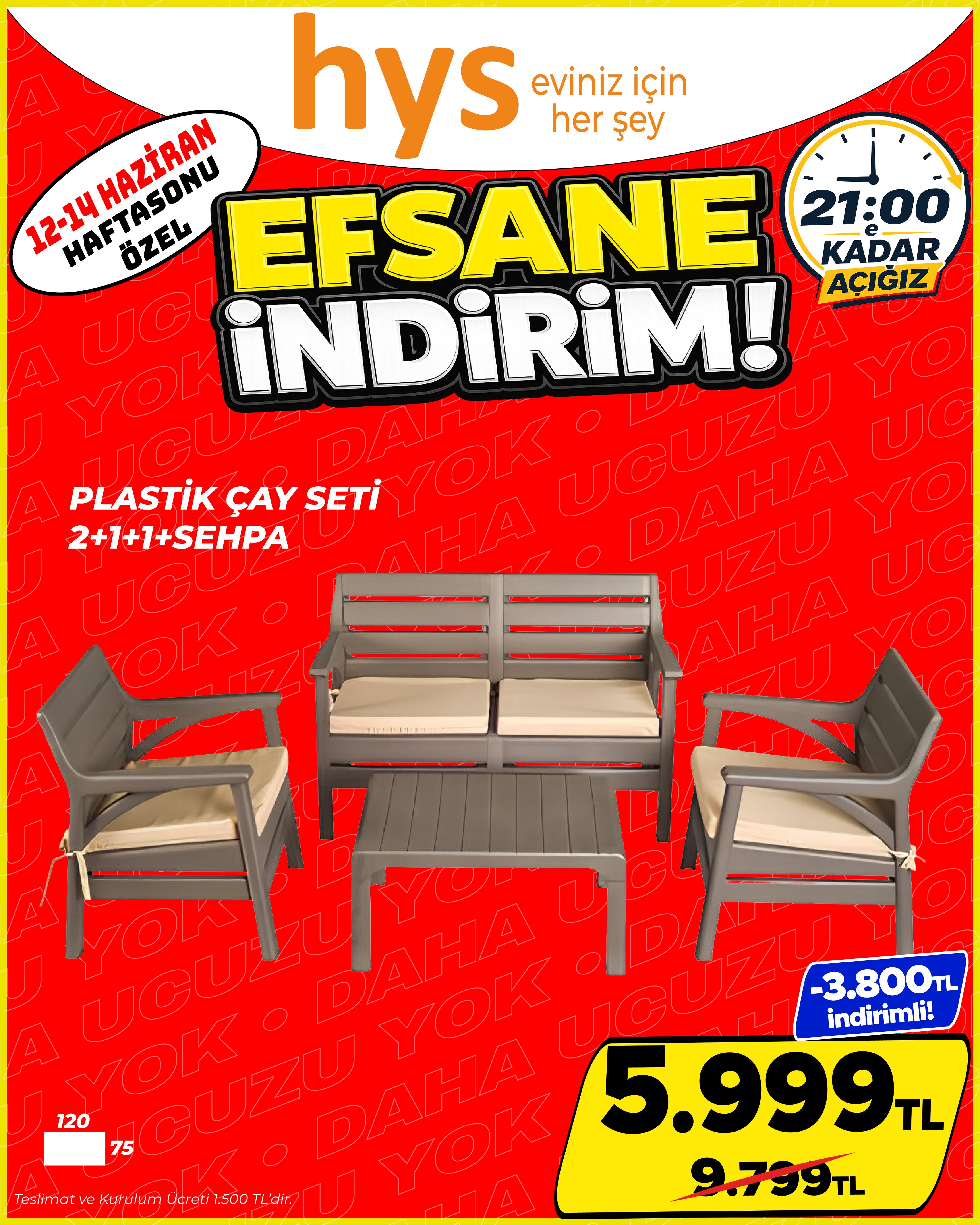 Plastik Çay Seti 2+1+1 Sehpa Ürün ana görseli