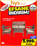 Plastik Çay Seti 2+1+1 Sehpa