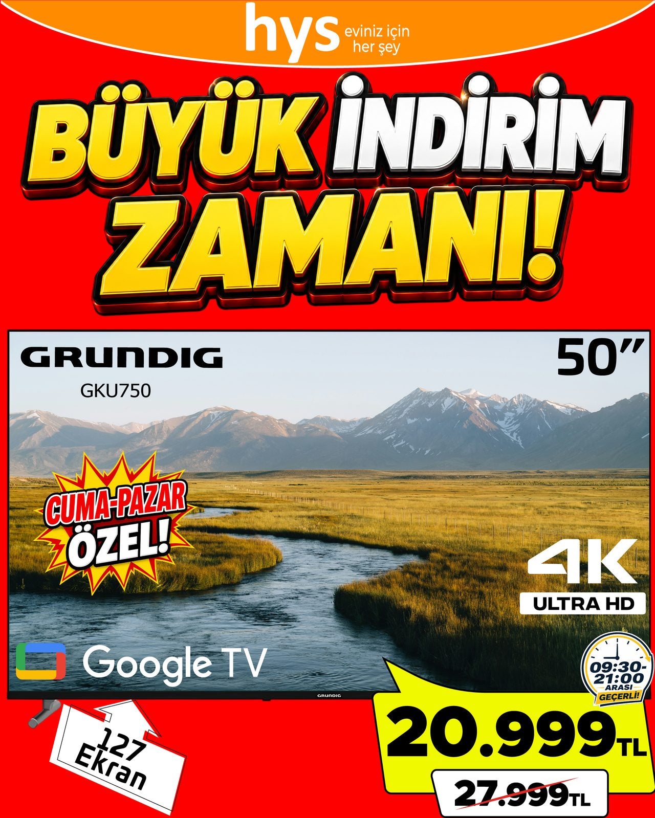 Grundig 50 İnç Google TV Ürün ana görseli