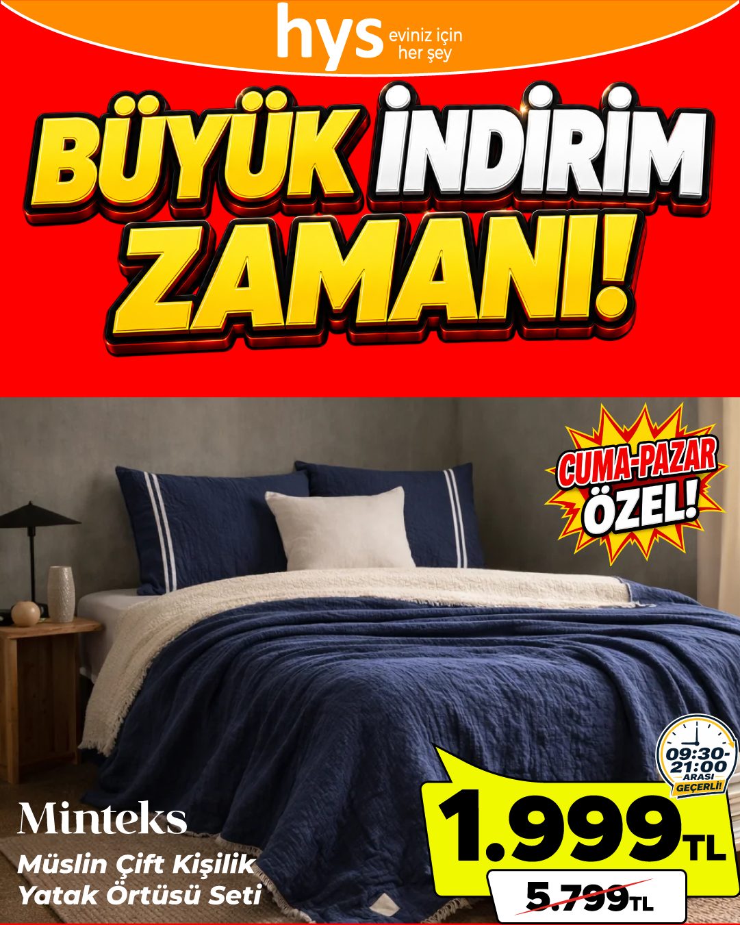 Minteks Müslin Çift Kişilik Yatak Örtüsü Seti Ürün ana görseli