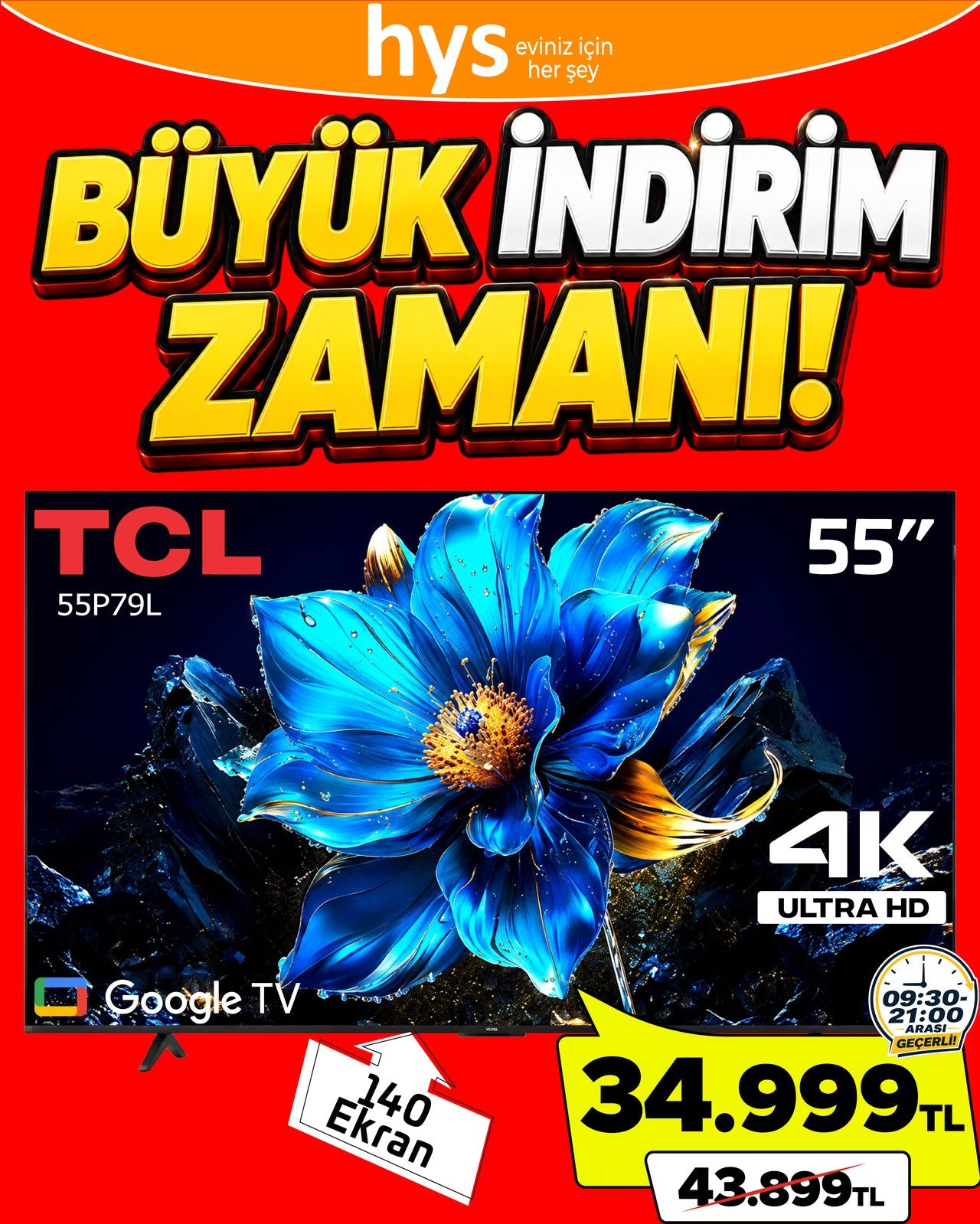 TCL 55 İnç Google TV