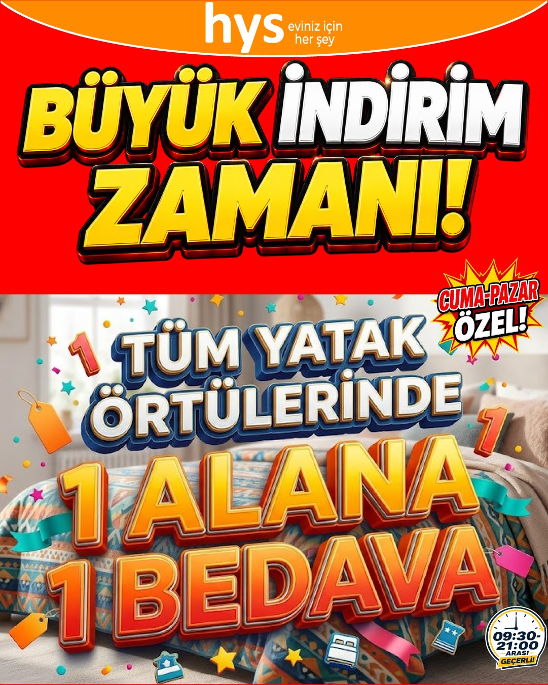 Tüm Yatak Örtülerinde 1 Alana 1 Bedava Ürün ana görseli
