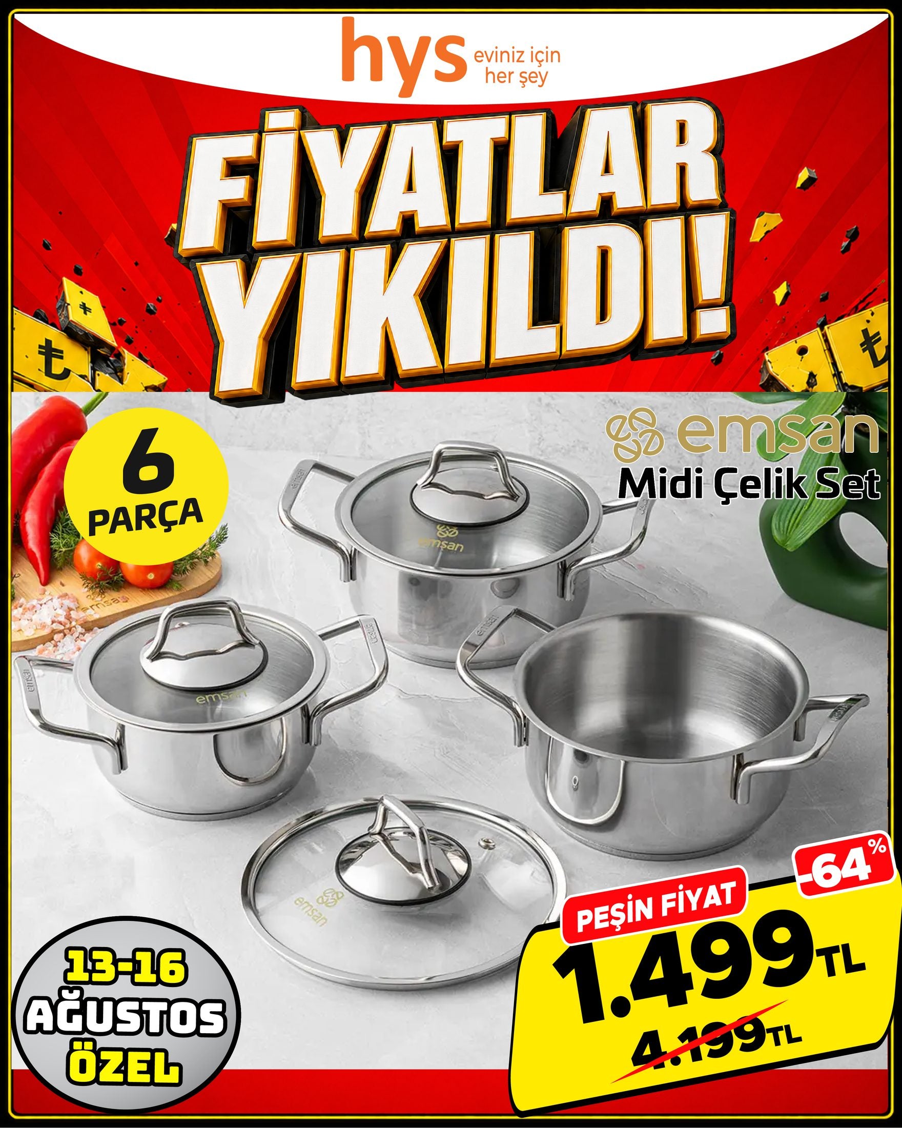 Emsan Midi Çelik Set Ürün ana görseli