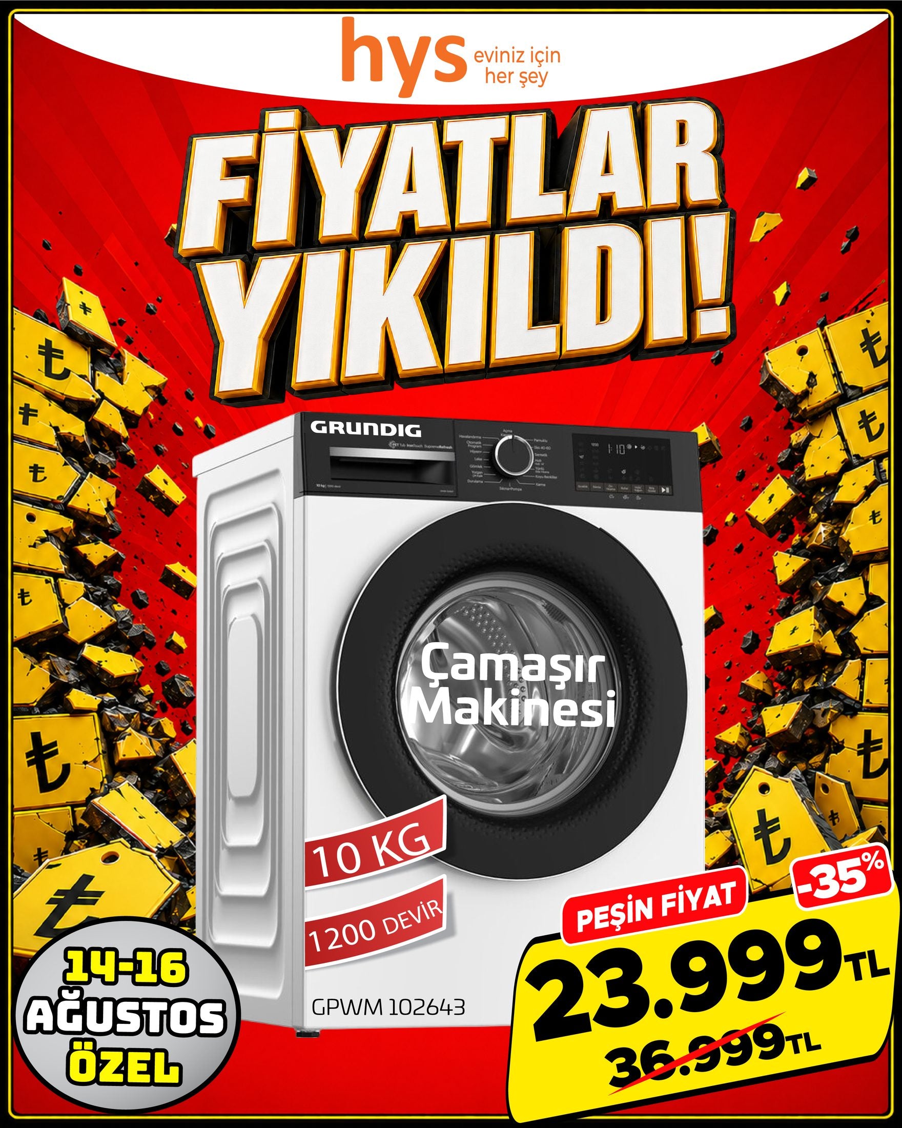 Grundig 10 Kg Çamaşır Makinesi Ürün ana görseli