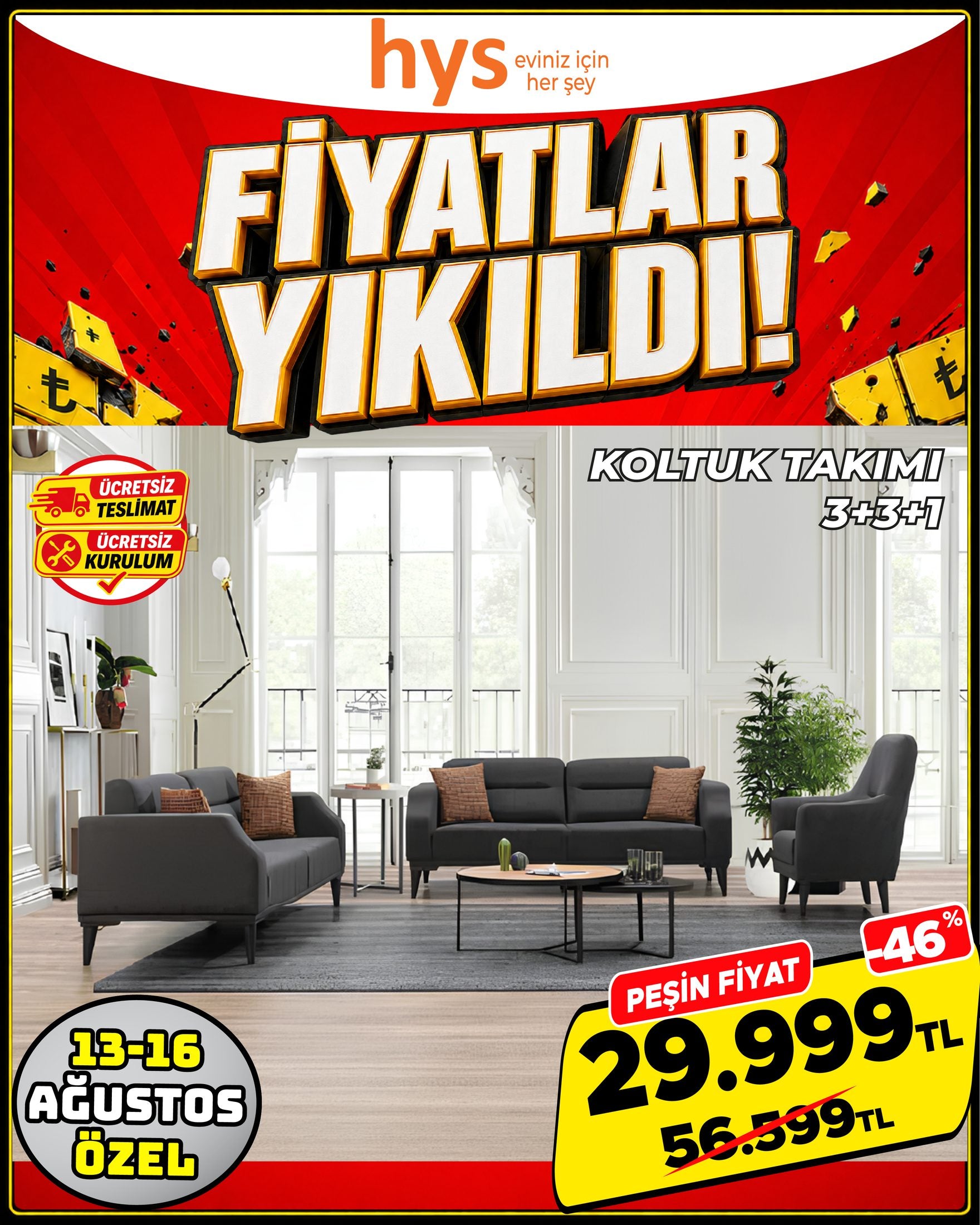Koltuk Takımı 3+3+1 Model 2