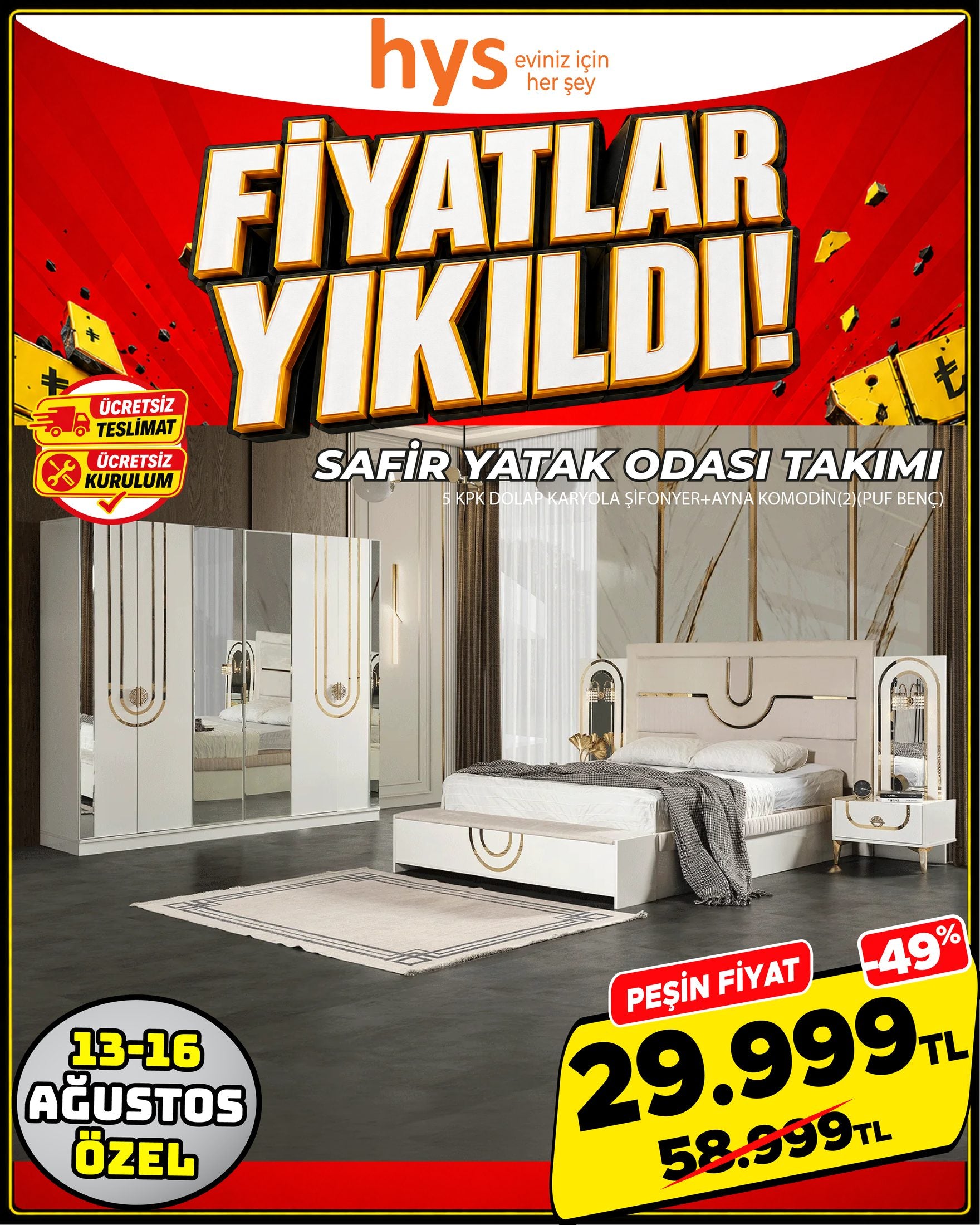 Safir Yatak Odası Takımı Ürün ana görseli