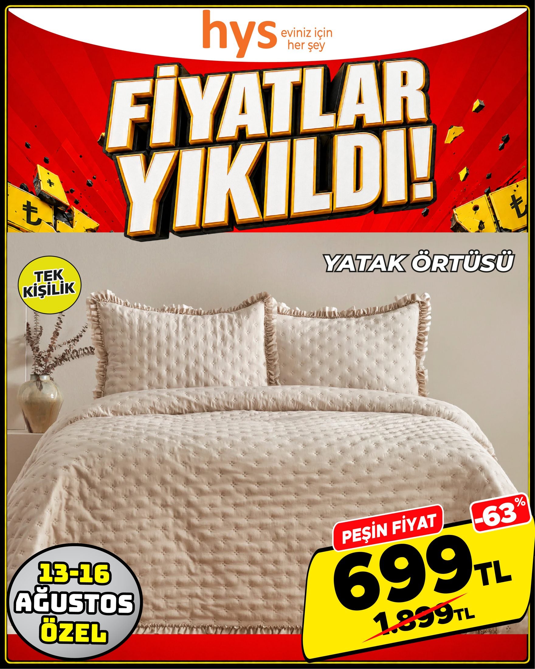 Tek Kişilik Yatak Örtüsü Ürün ana görseli