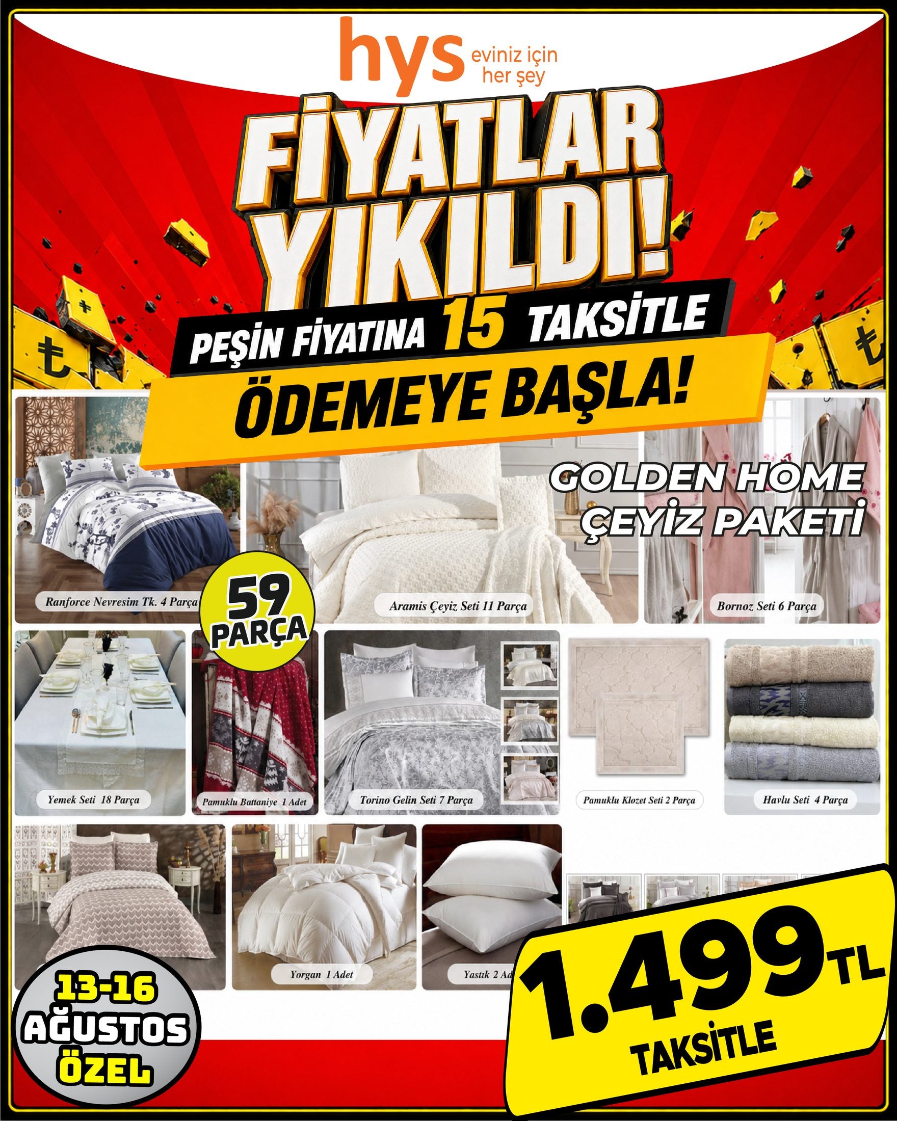Golden Home Çeyiz Paketi 59 Parça Ürün ana görseli