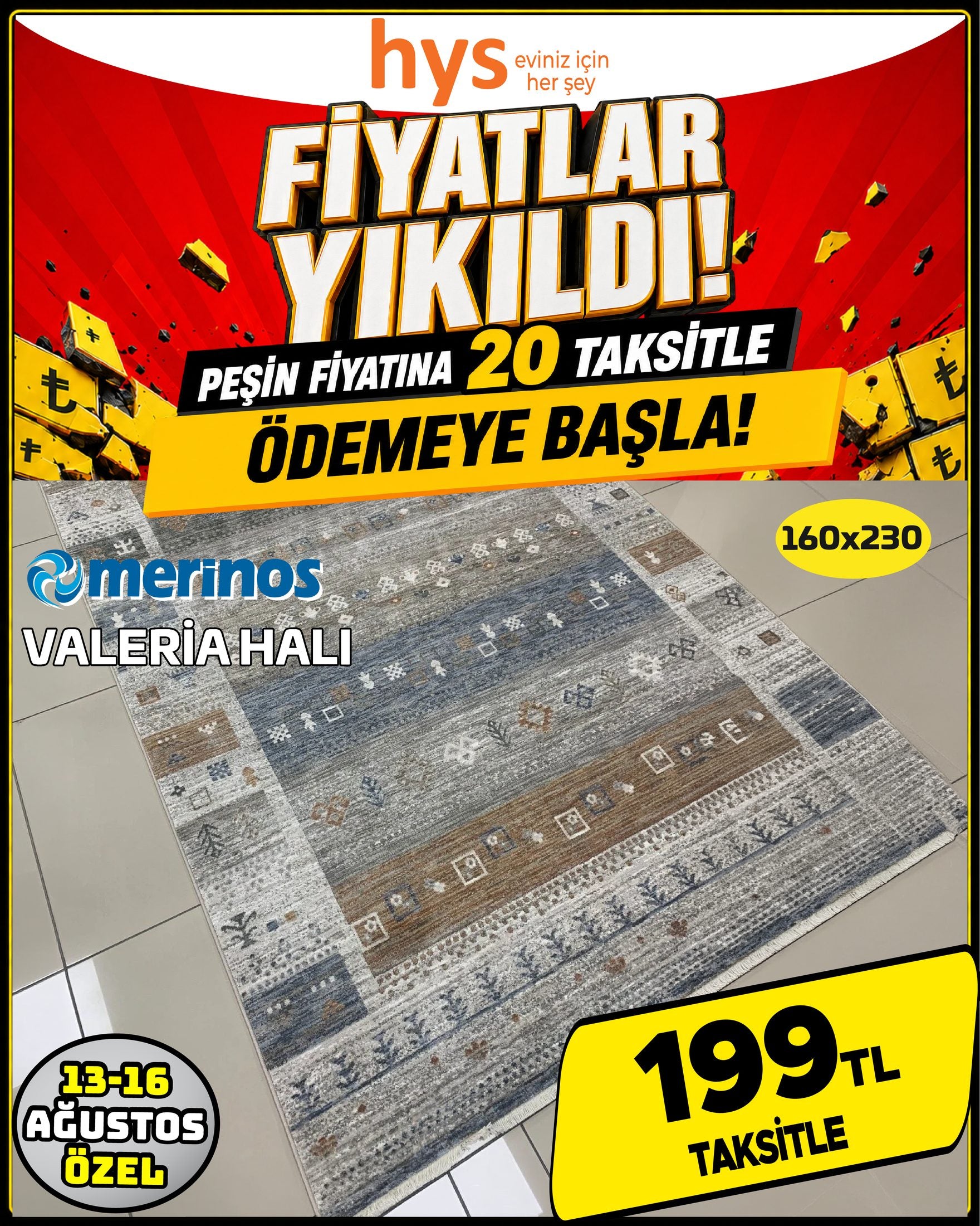 Merinos Valeria Halı 160x230 Ürün ana görseli