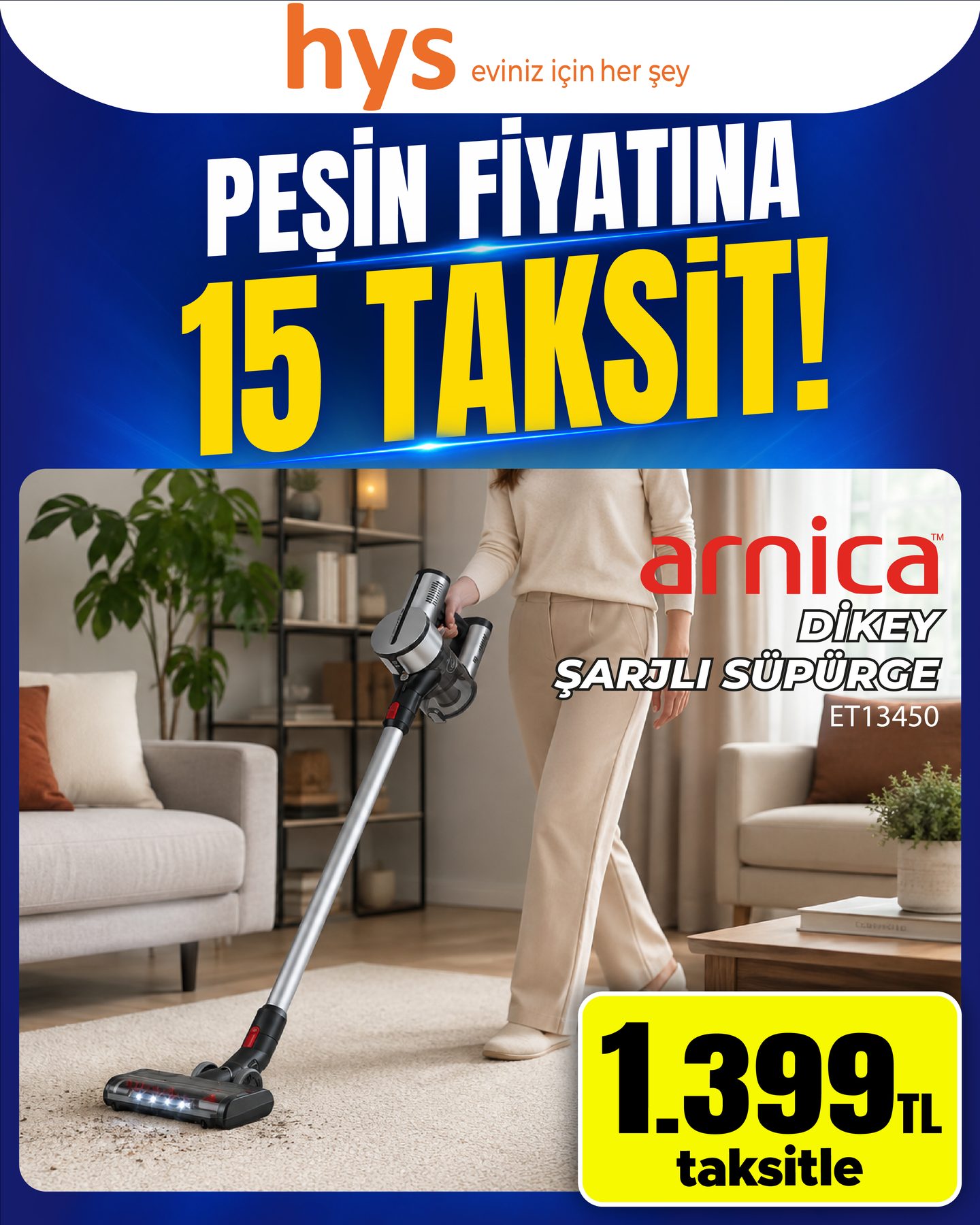 Arnica Dikey Şarjlı Süpürge ET14390 Ürün ana görseli