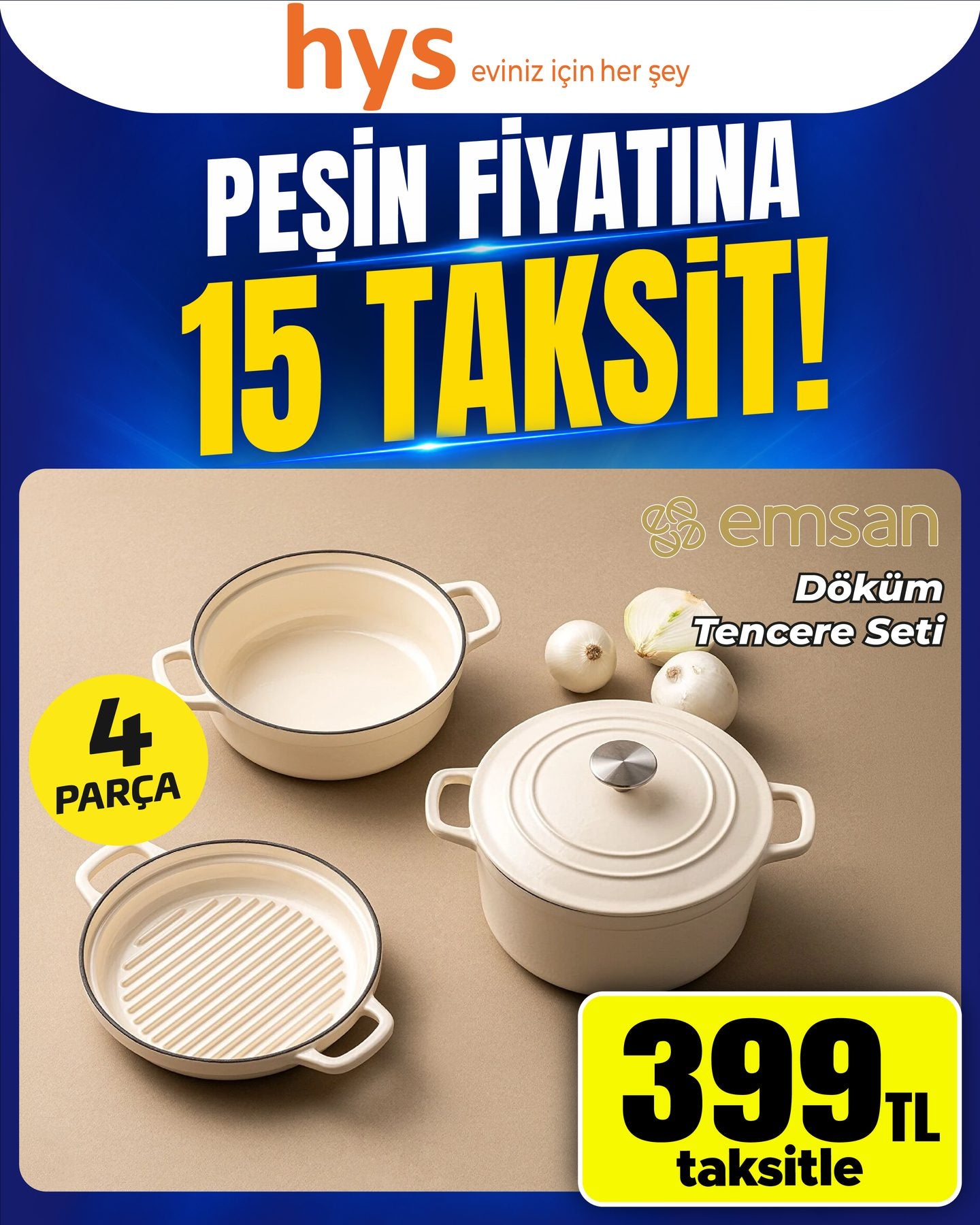 Emsan Döküm Tencere Seti 4 Parça Ürün ana görseli