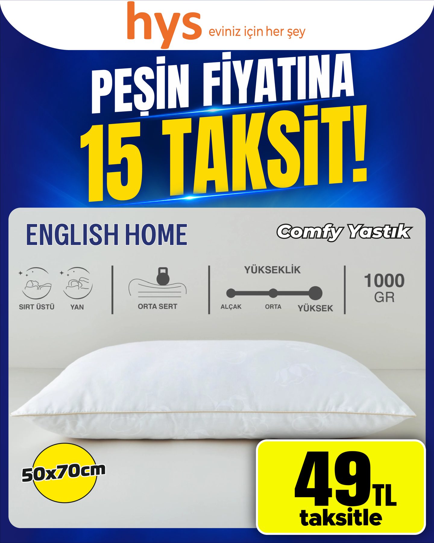English Home Comfy Yastık 50x70 Ürün ana görseli