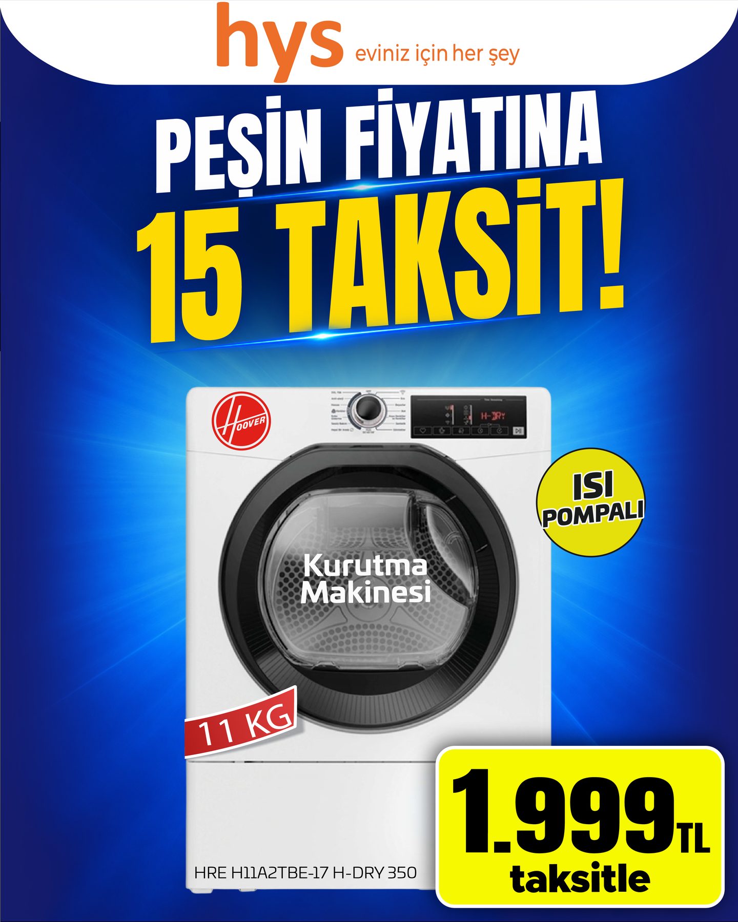Hoover Kurutma Makinesi 11 Kg Ürün ana görseli