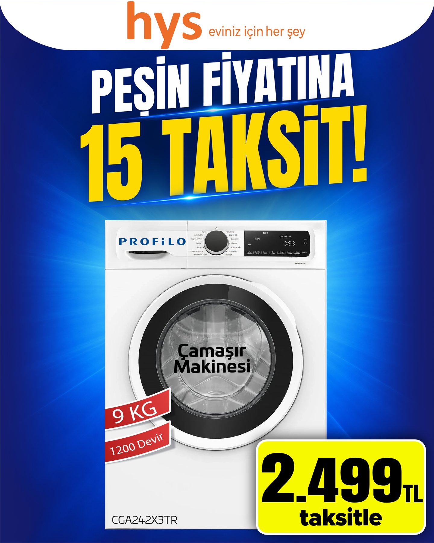 Profilo Çamaşır Makinesi 9 Kg Ürün ana görseli