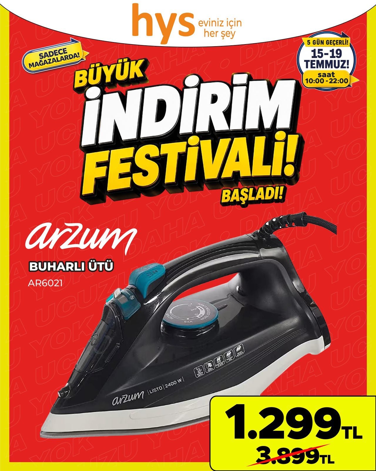 Arzum Buharlı Ütü Ürün ana görseli