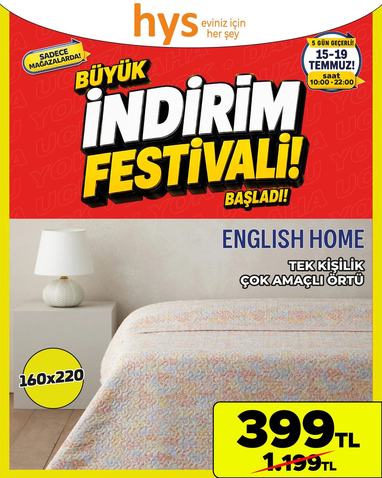 English Home Tek Kişilik Çok Amaçlı Örtü Ürün ana görseli