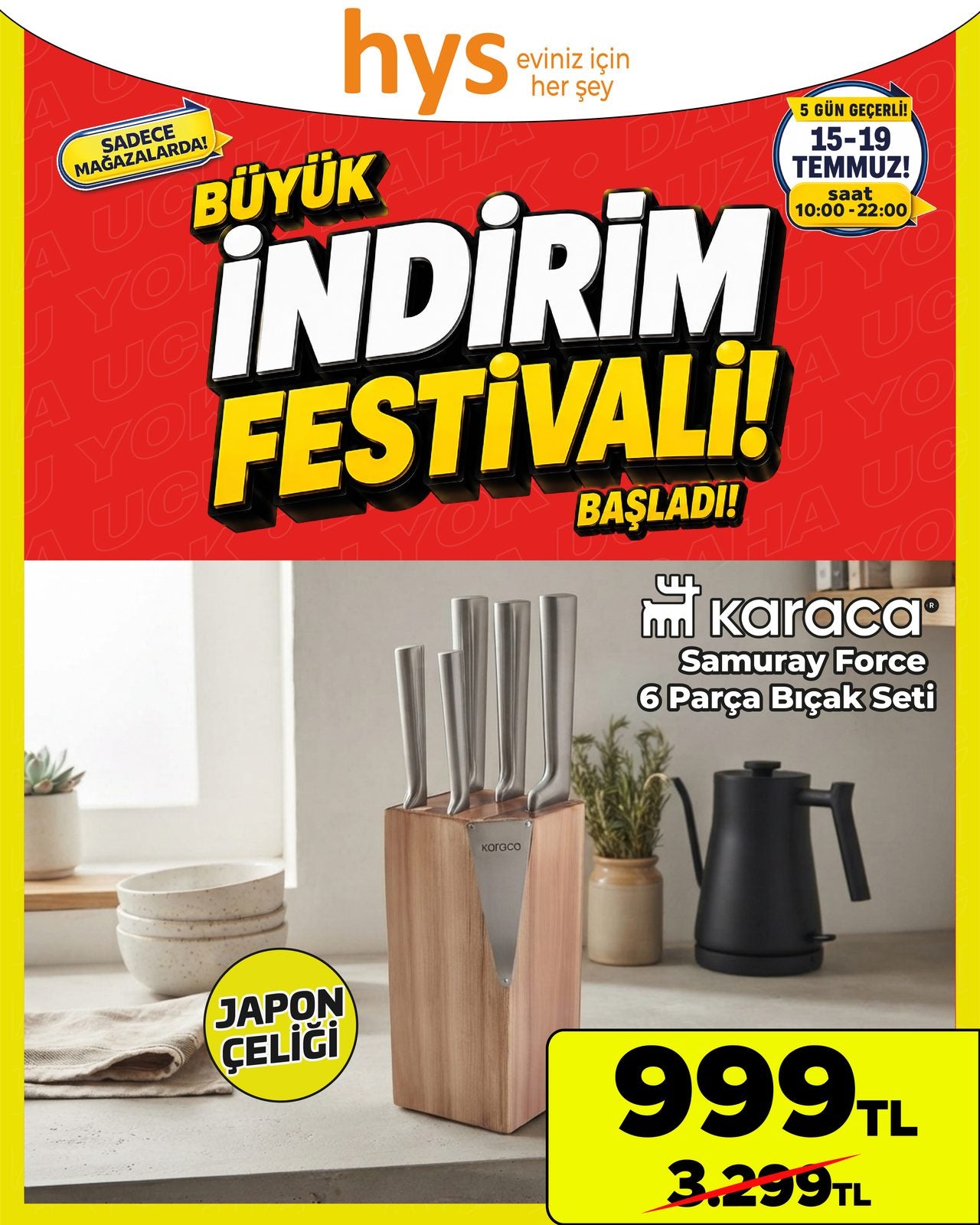Karaca Samuray Force 6 Parça Bıçak Seti Ürün ana görseli