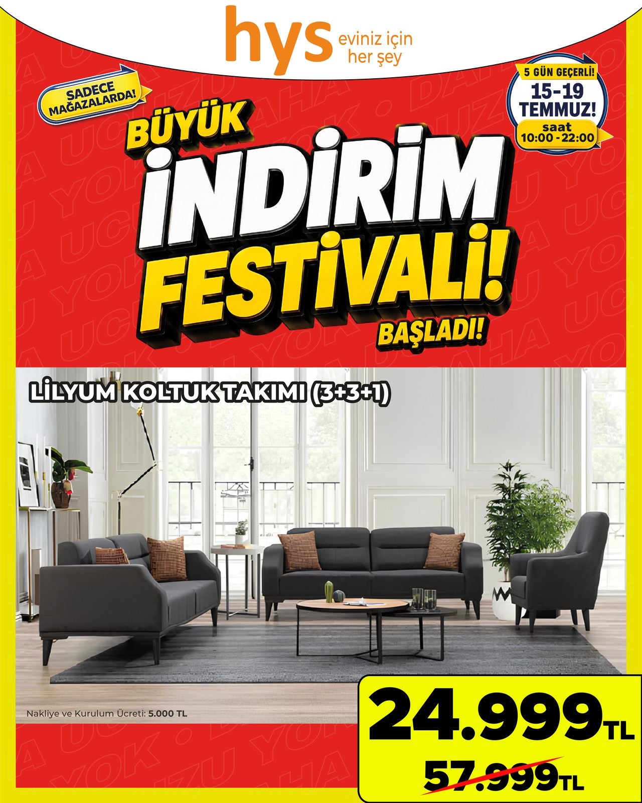 Lityum Koltuk Takımı 3+3+1