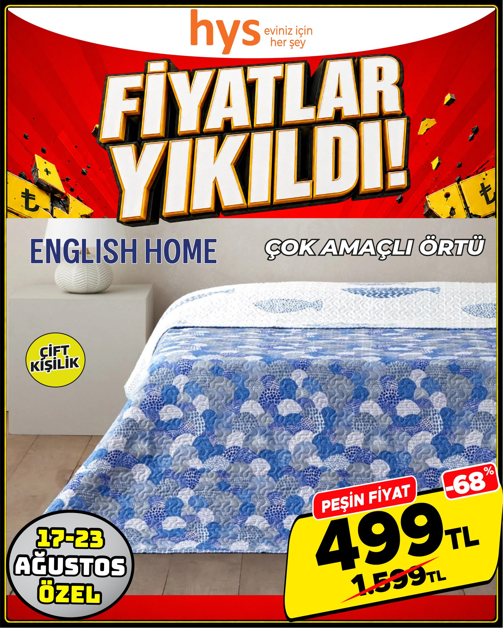 English Home Çok Amaçlı Örtü Çift Kişilik