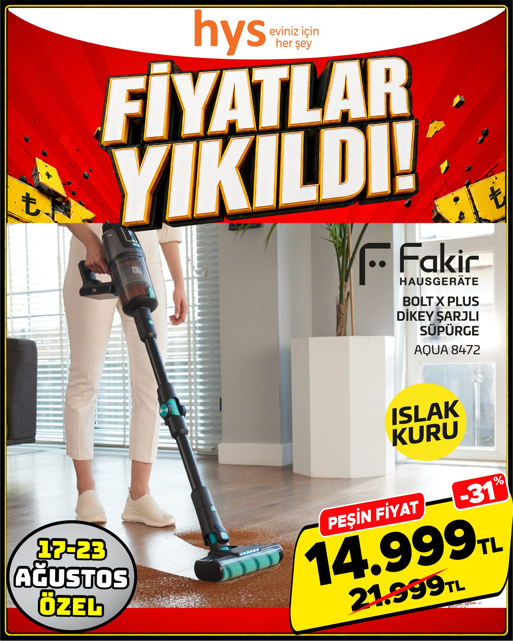 Fakir Bolt X Plus Dikey Şarjlı Süpürge Ürün ana görseli