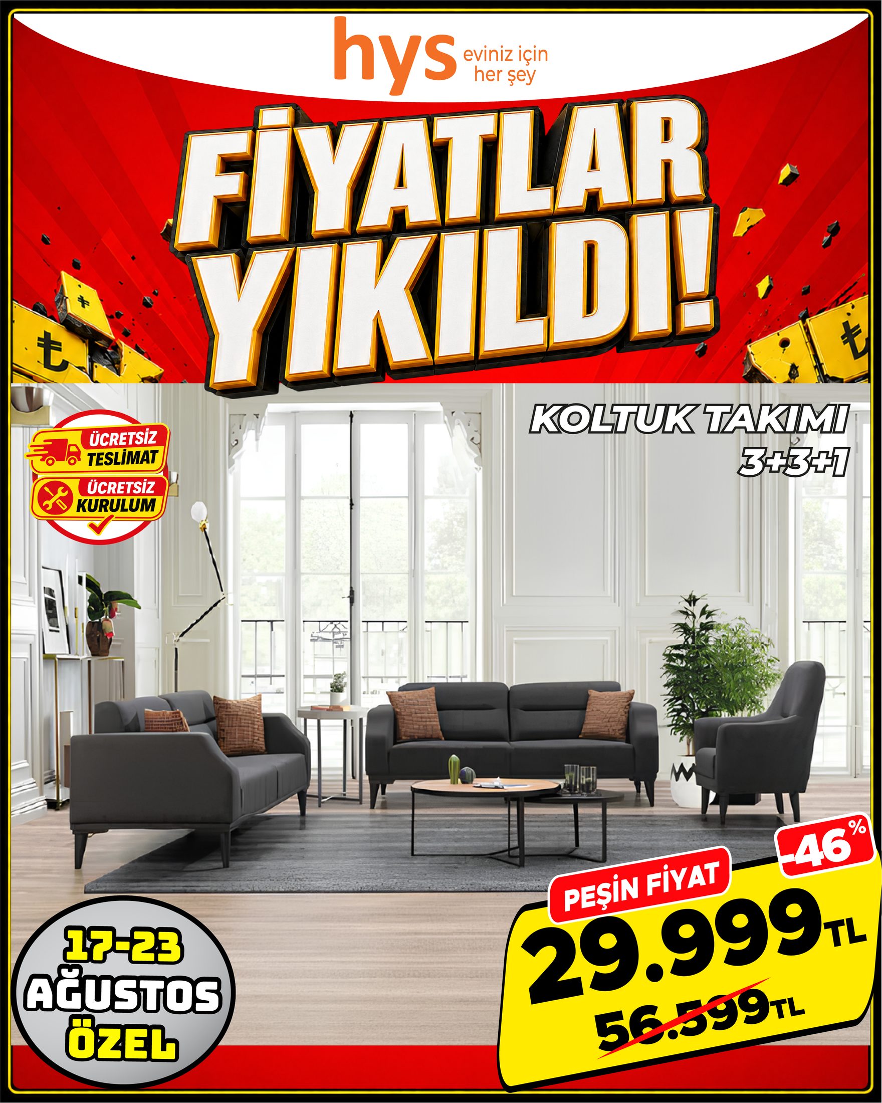 Koltuk Takımı 3+3+1 Model 2