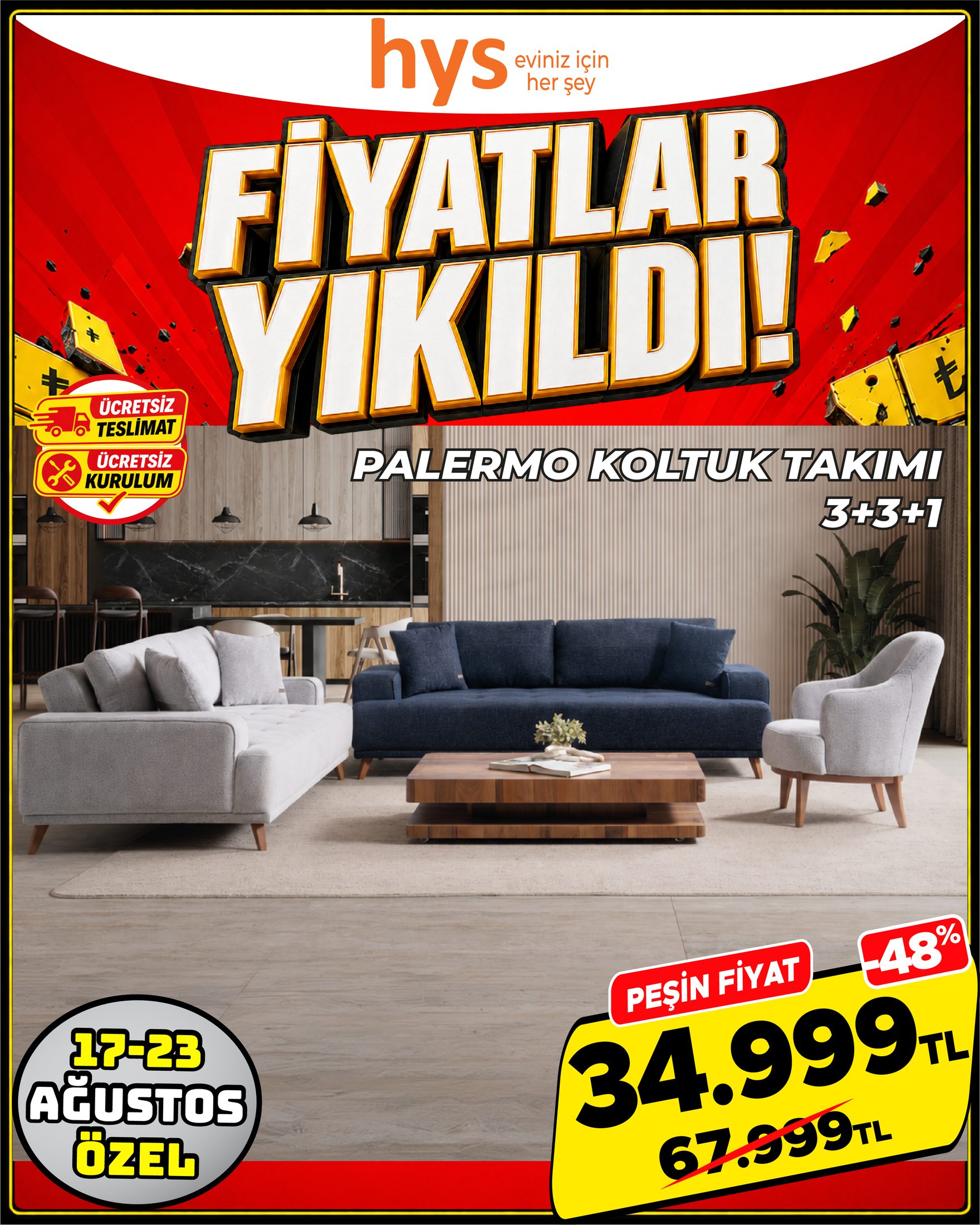 Palermo Koltuk Takımı 3+3+1