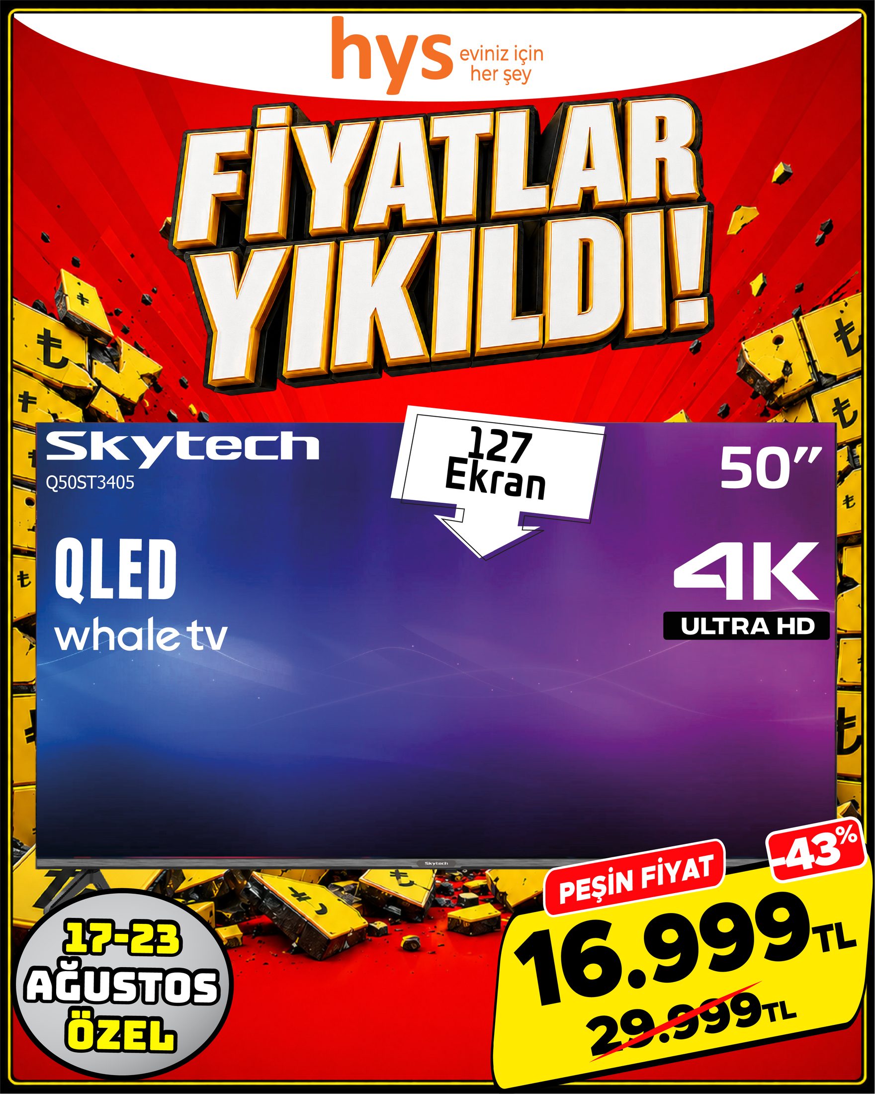 Skytech 50 İnç QLED Whale TV