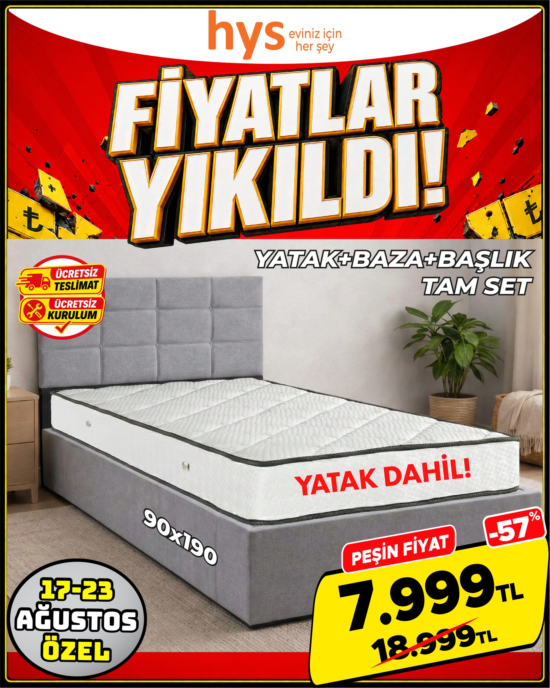 Yatak Baza Başlık Tam Set