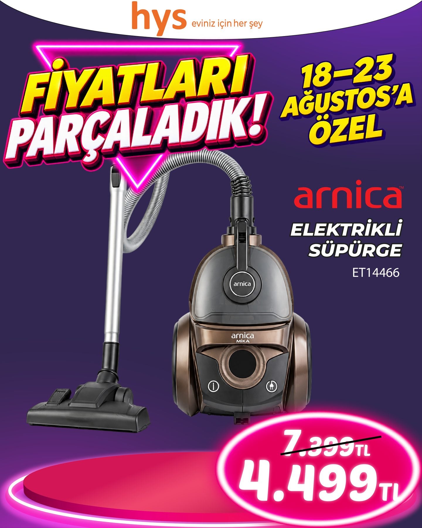 Arnica Elektrikli Süpürge ET14466